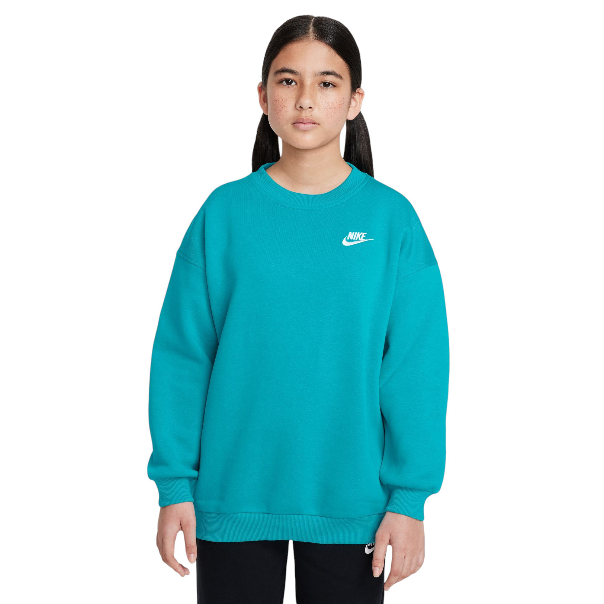 Nike-Sportswear-Club-Fleece-Oversized-Sweatshirt---Girls--Dusty-Cactus---White