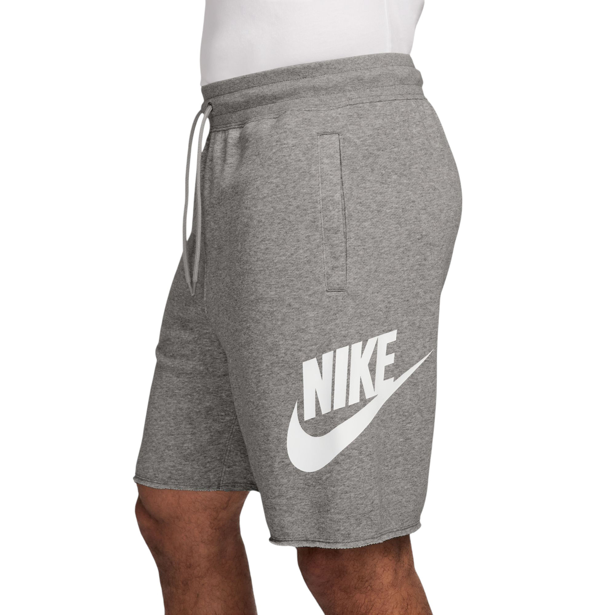 NIKE-C-M-NK-CLUB-ALUMNI-FT-SHORT-Dk-Grey-Heather---Light-Smoke-Grey---White
