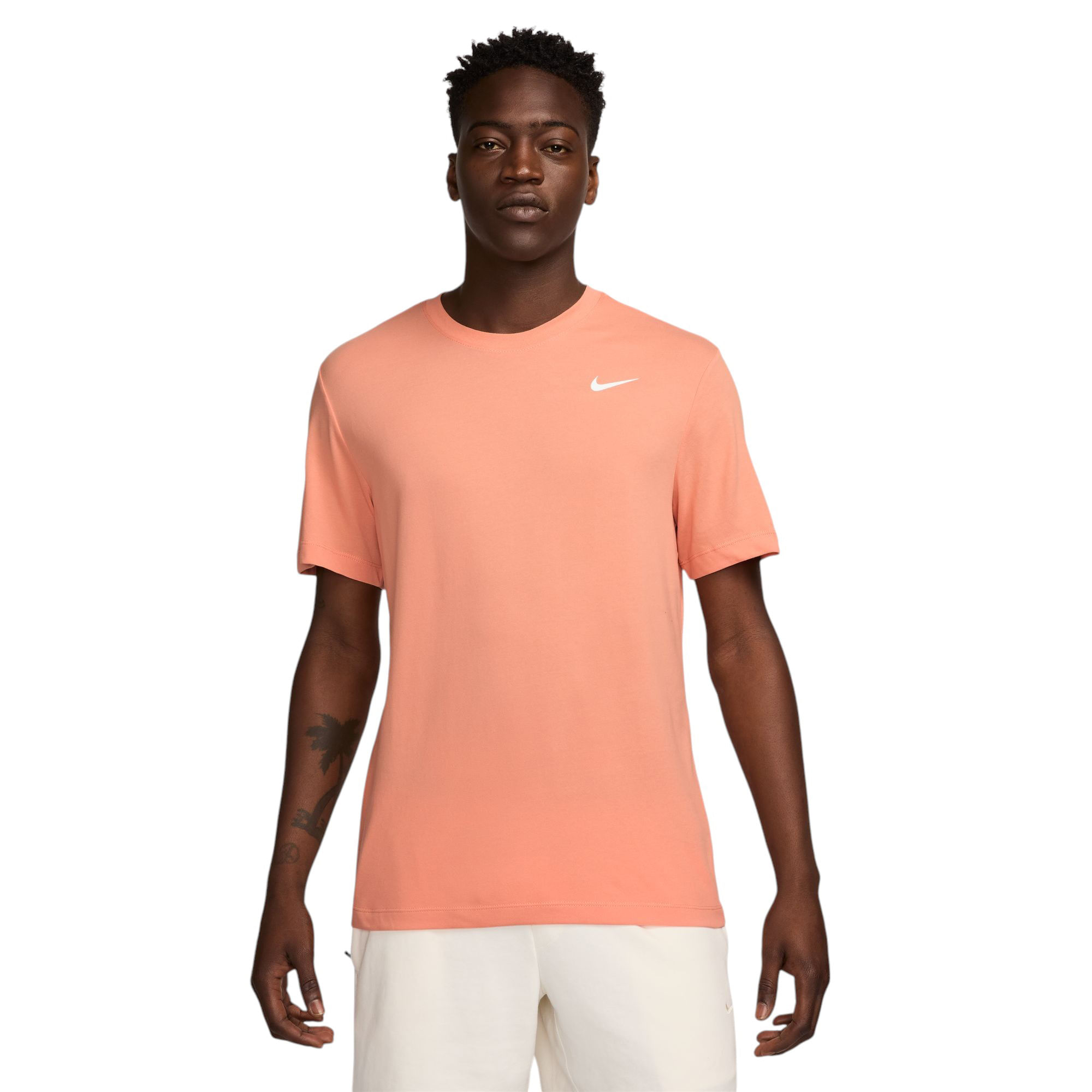 Nike-Dri-FIT-Fitness-T-Shirt---Men-s-Apricot-Agate---White