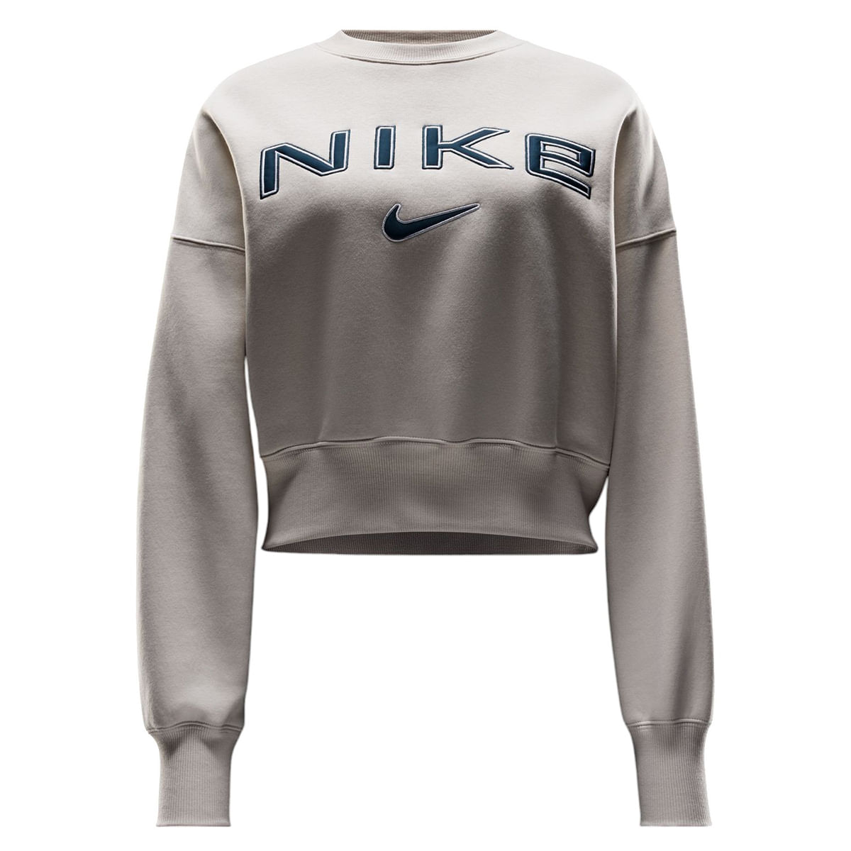Nike-Sportswear-Phoenix-Fleece-Oversized-Crew-Neck-Logo-Sweatshirt---Women-s-Light-Orewood-Brown---White---Armory-Navy