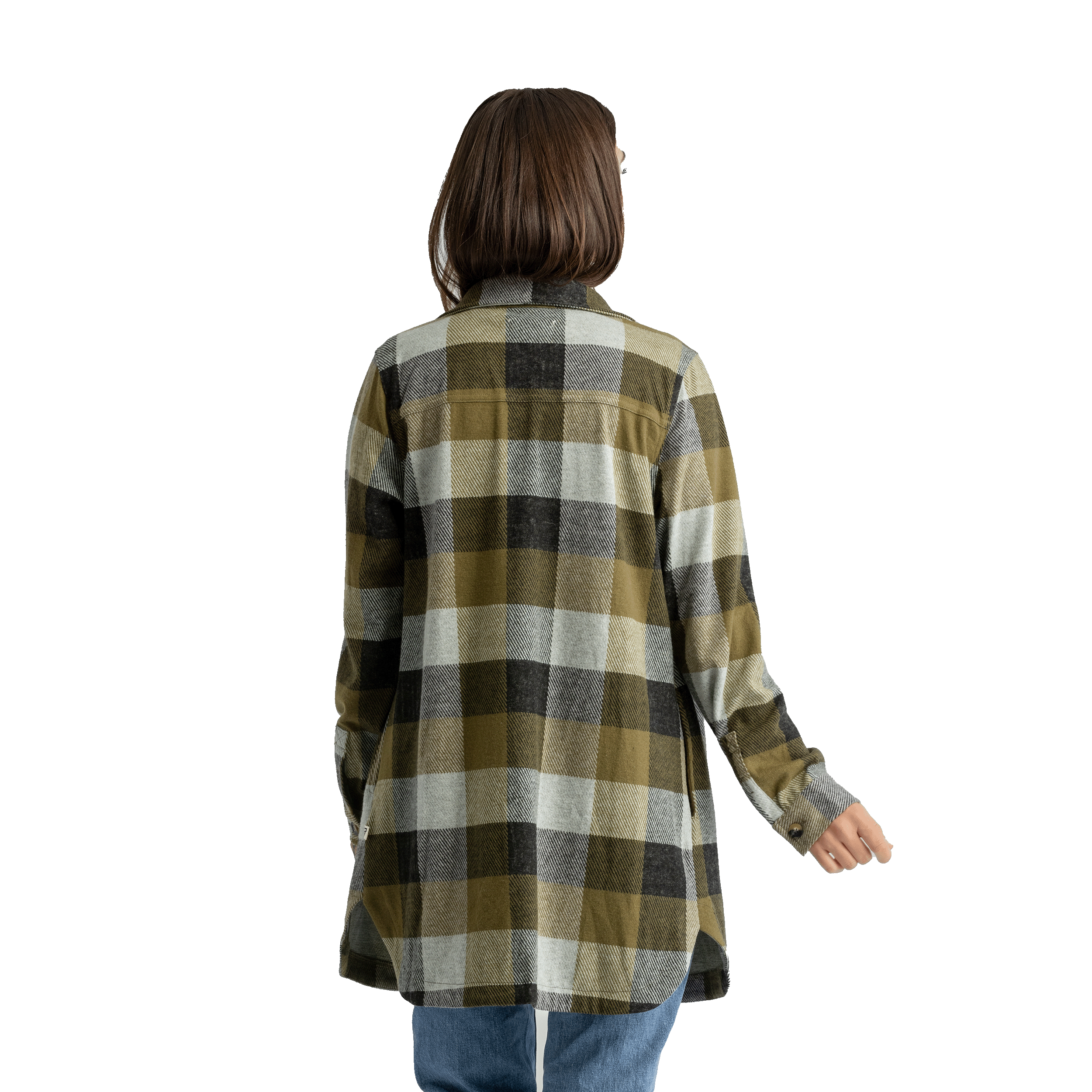 Liv-Outdoor-Lichen-Stretch-Flannel-Tunic-Green-Plaid