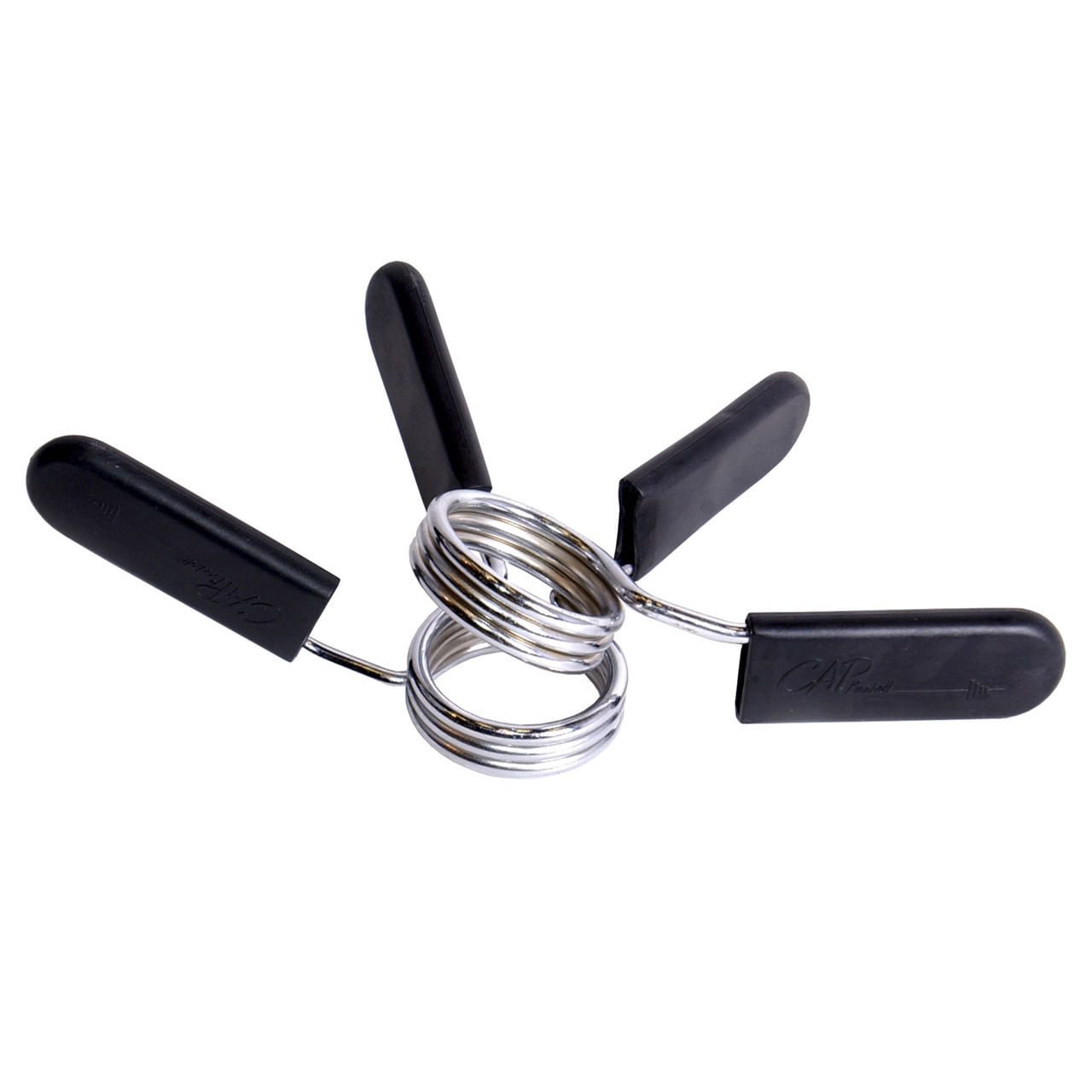 Cap-Barbell-2-In.-Chrome-Spring-Clip-Collar-Chrome---Black