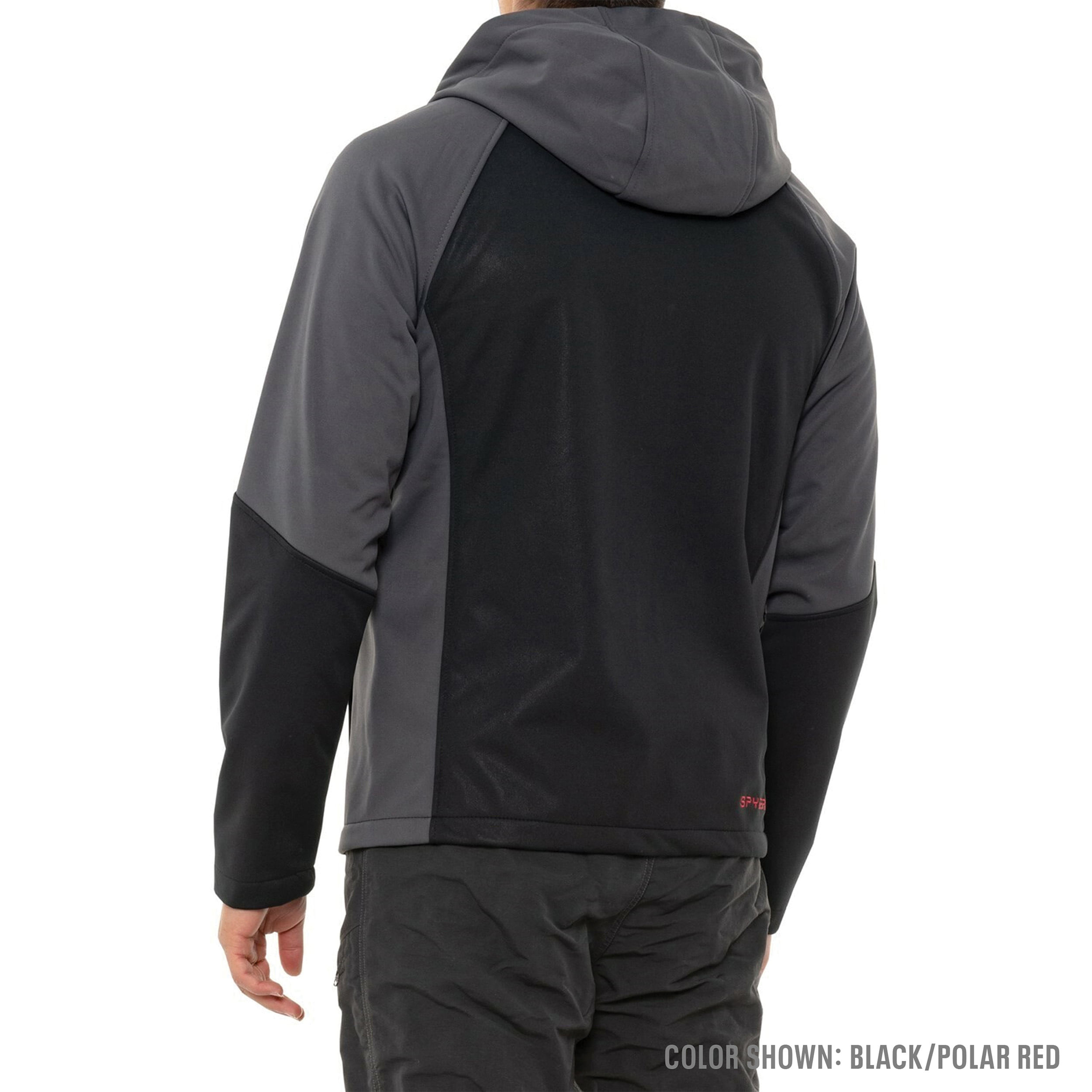 Spyder-Mendoza-Full-Zip-Softshell-Jacket---Men-s-Black-Polar---Red