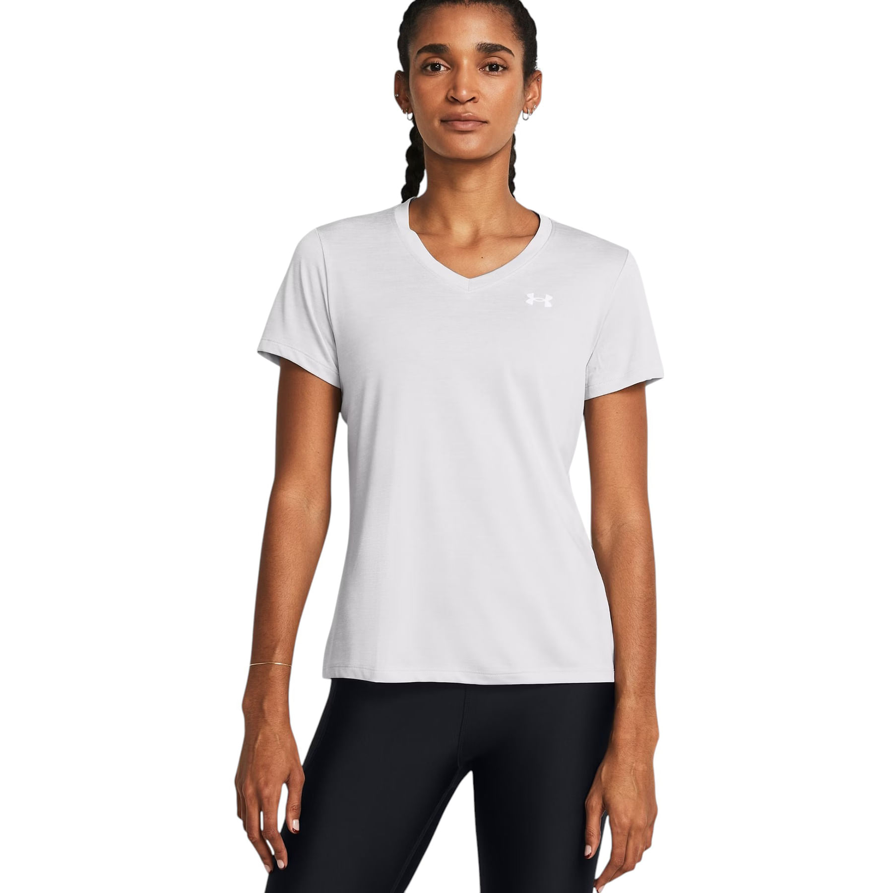 Under-Armour-Tech-Twist-Short-Sleeve-V-Neck---Women-s-Halo-Gray---White