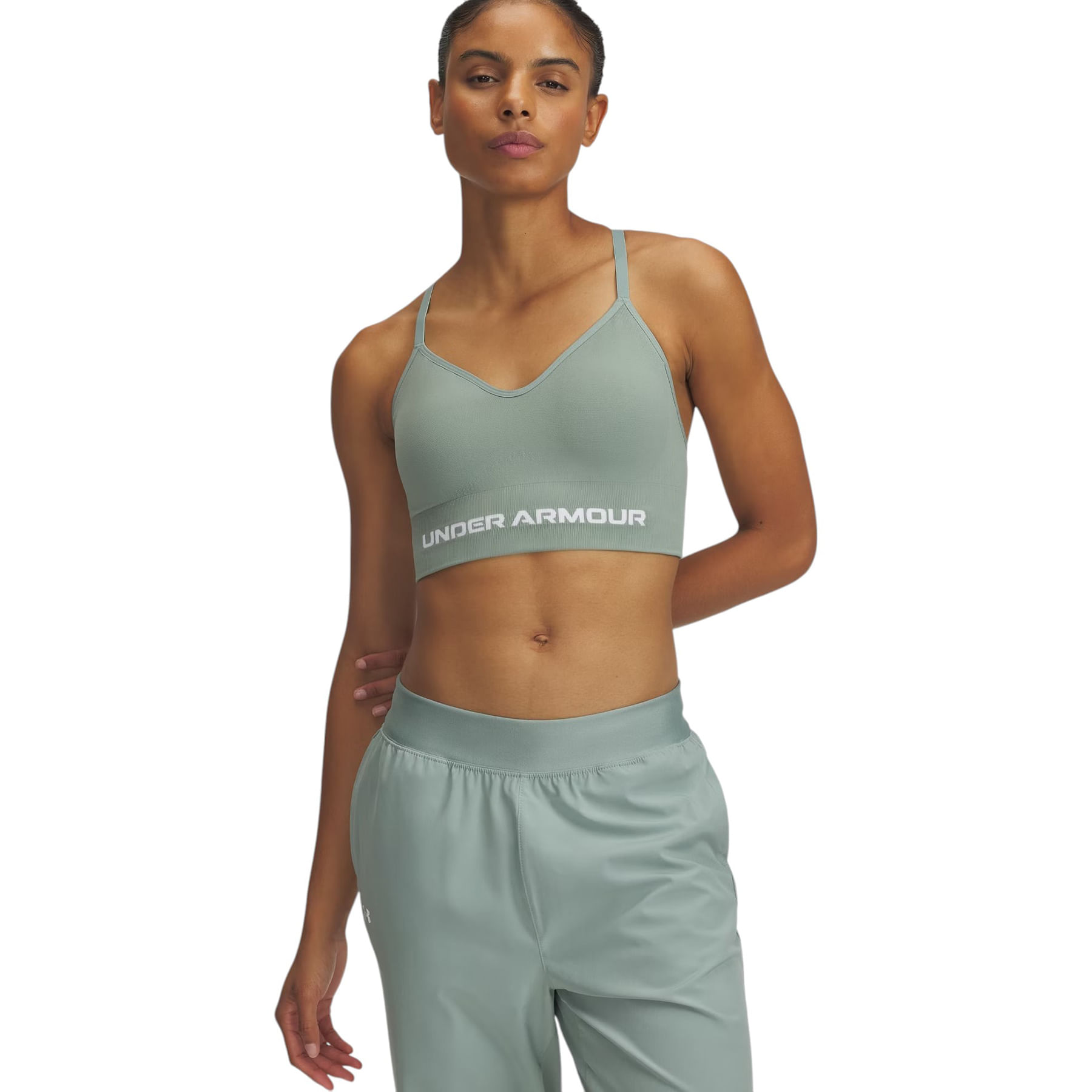 Under-Armour-Vanish-Seamless-Low-Sports-Bra---Women-s-Silica-Green---White