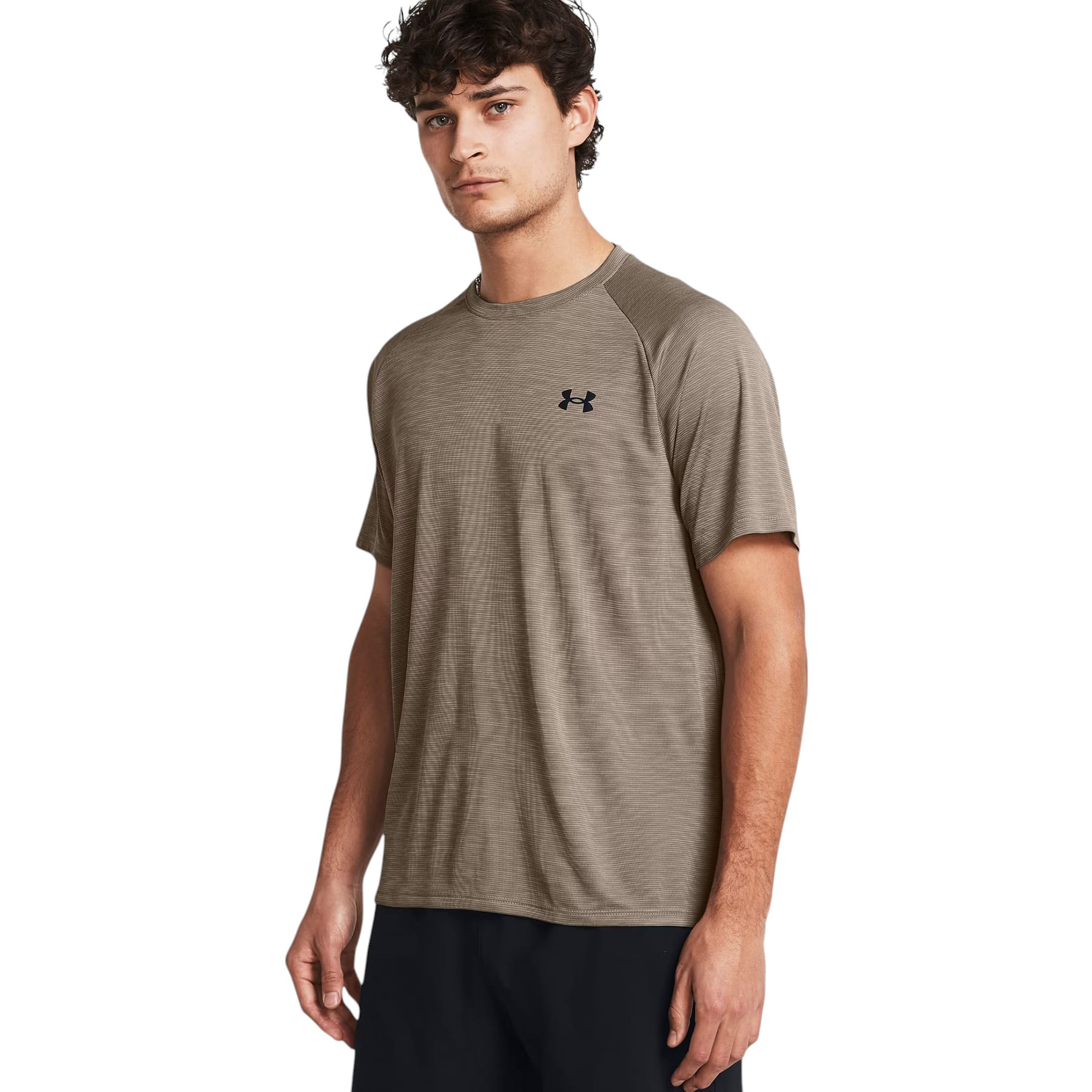 Under-Armour-Tech-Textured-Short-Sleeve-T-Shirt---Men-s-Taupe-Dusk