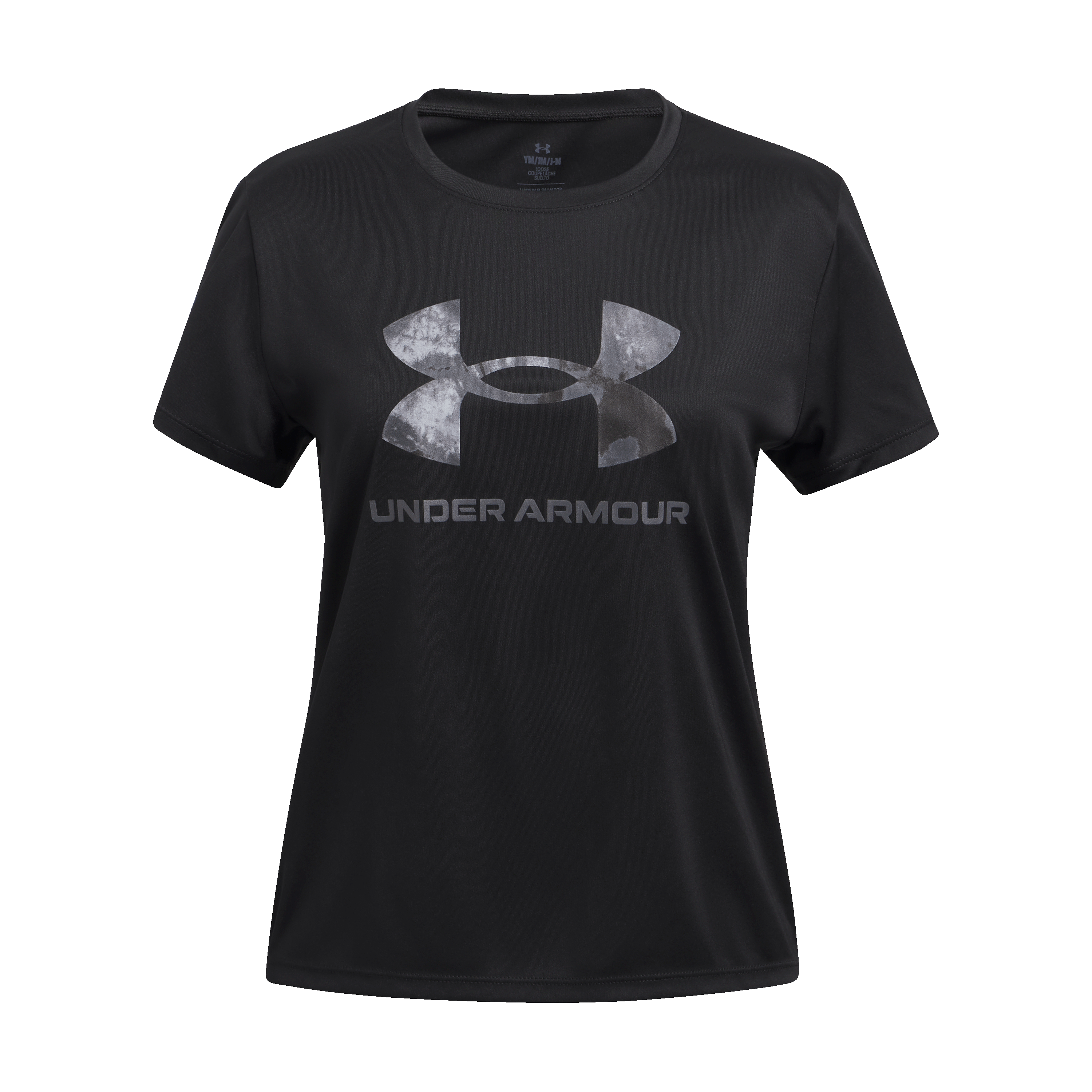 Under-Armour-UA-Tech-Big-Logo-Print-Short-Sleeve-Tee---Girls--Black-Castlerock