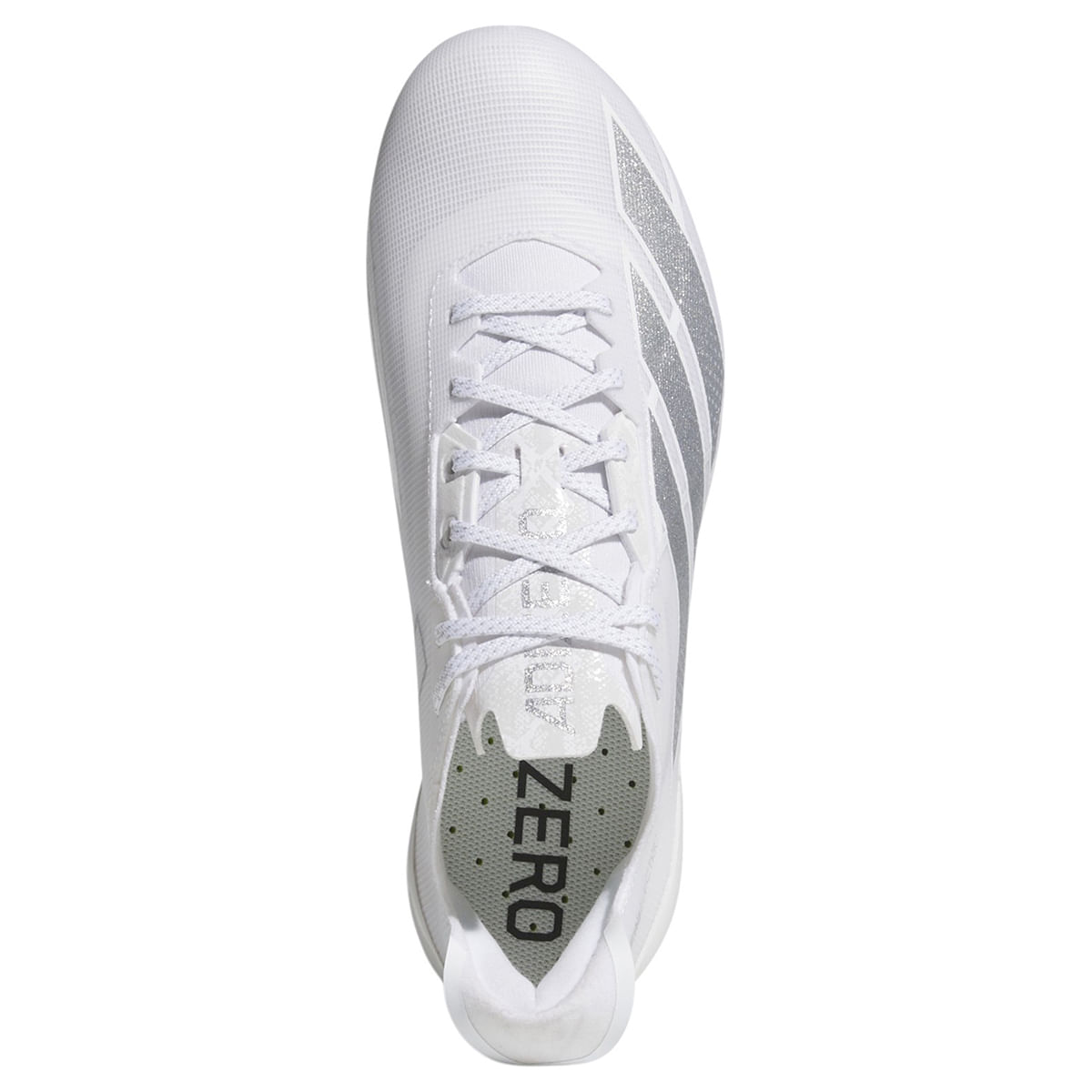 adidas Adizero Electric Football Cleat - Men's - Footwear White / Silver Metallic / Footwear White 12 Regular