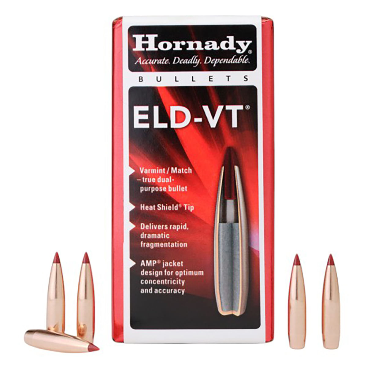 Hornady 22 Caliber 62 Grain ELD-VT Bullets - Als.com