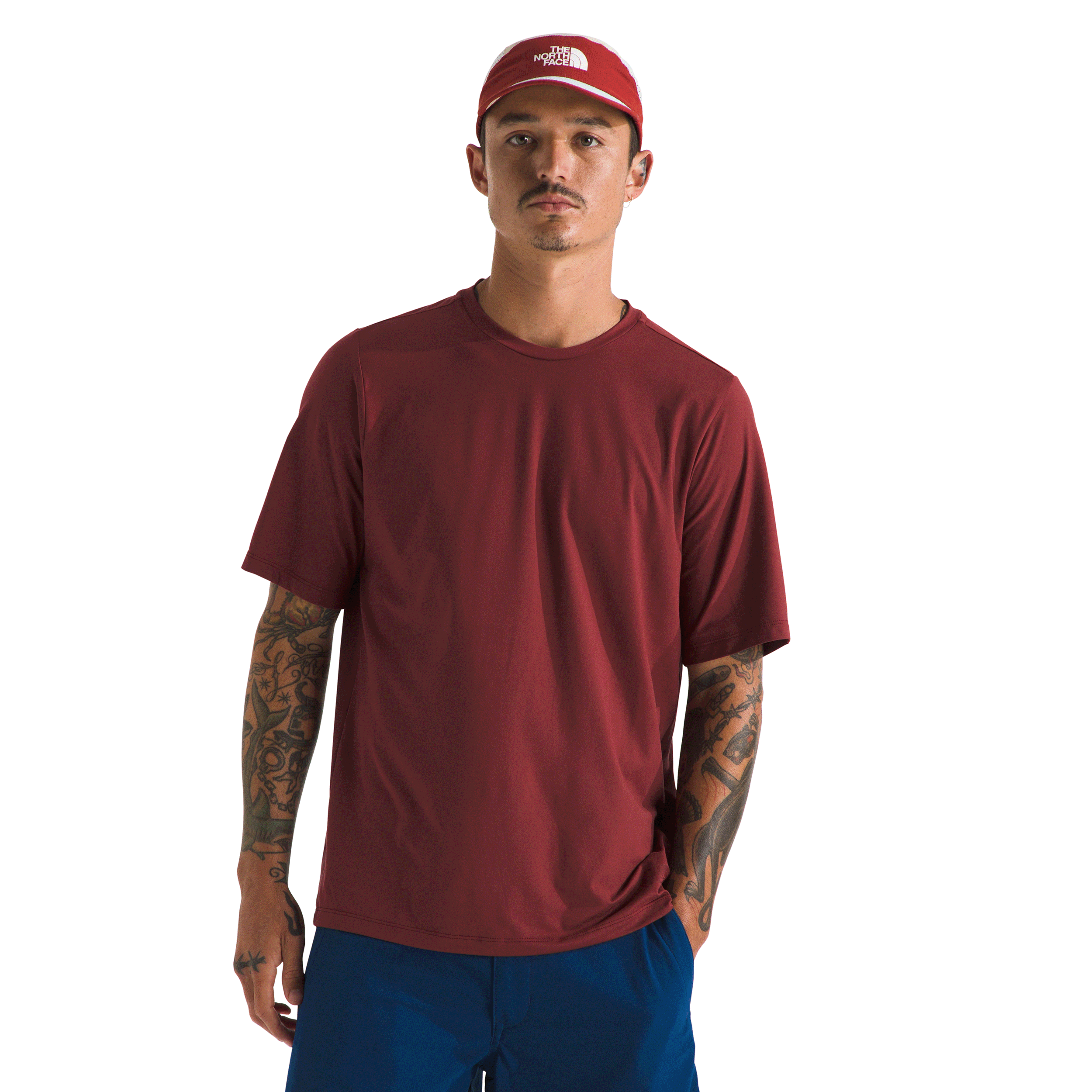 The-North-Face-Dune-Sky-Short-Sleeve-Crew-Shirt---Men-s-Sumac