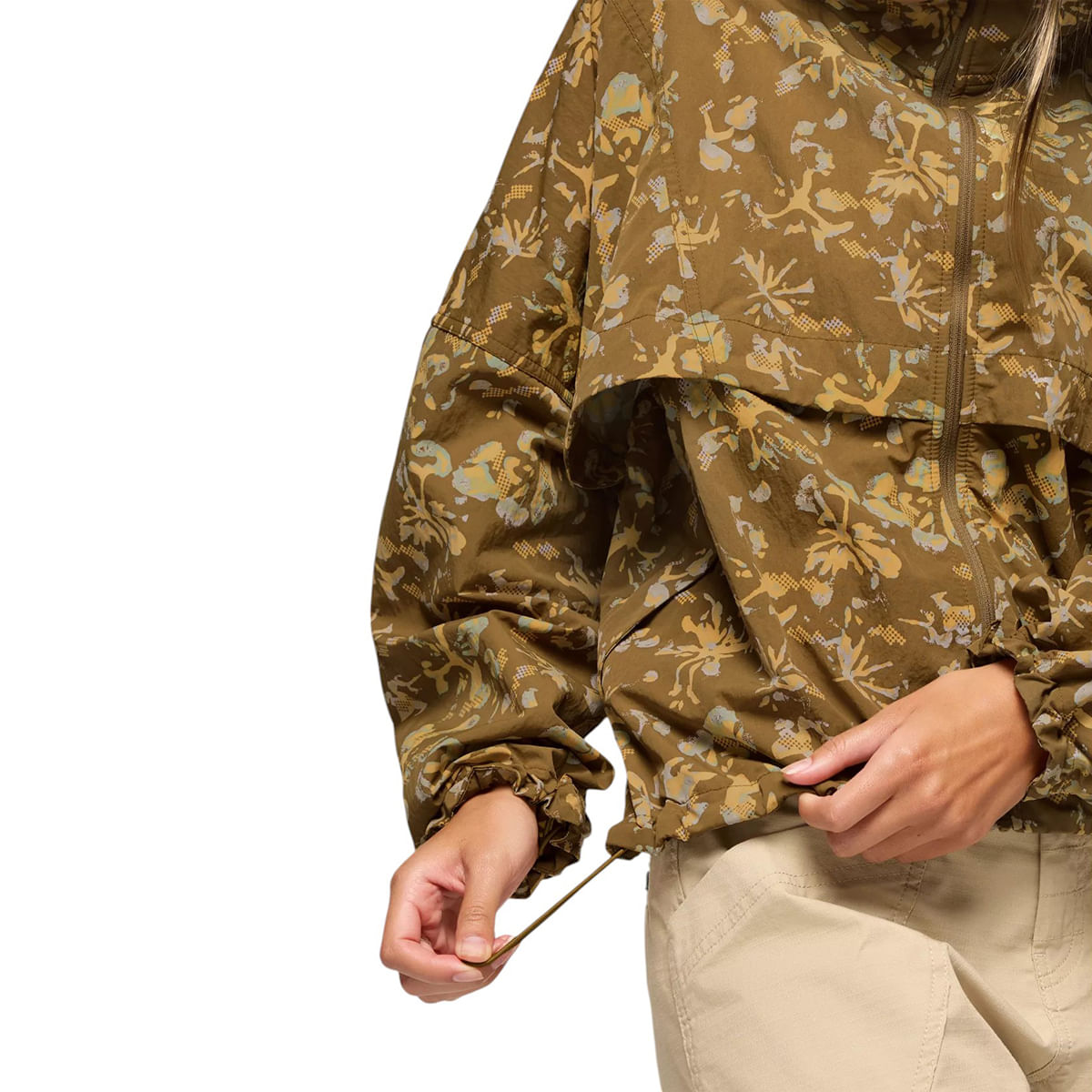 PRANA-W-ENCINITAS-WINDBREAKER-Retro-Olive-Digibloom