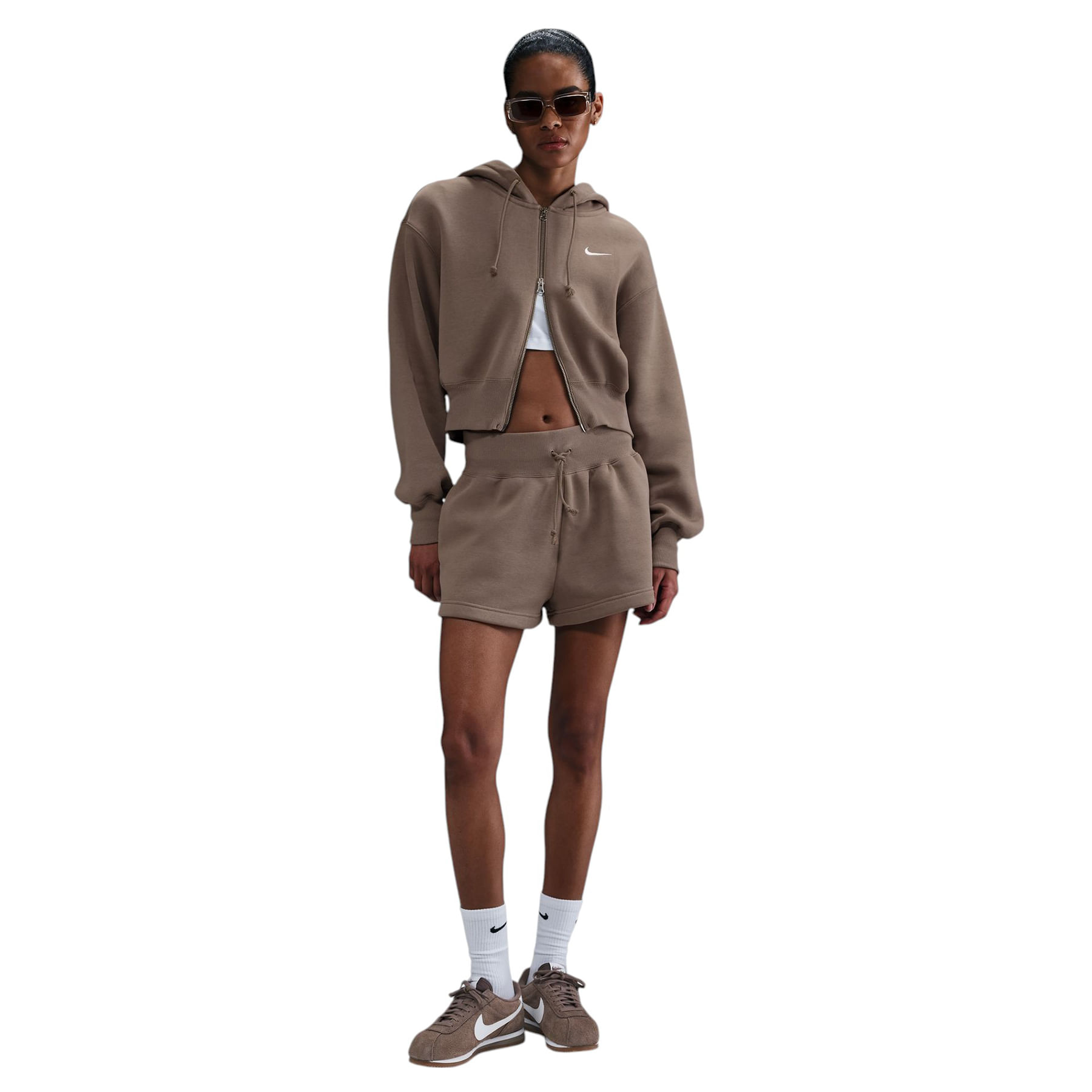 Nike-Sportswear-Phoenix-Fleece-High-Waisted-Loose-Short---Women-s-Mink-Brown---Sail
