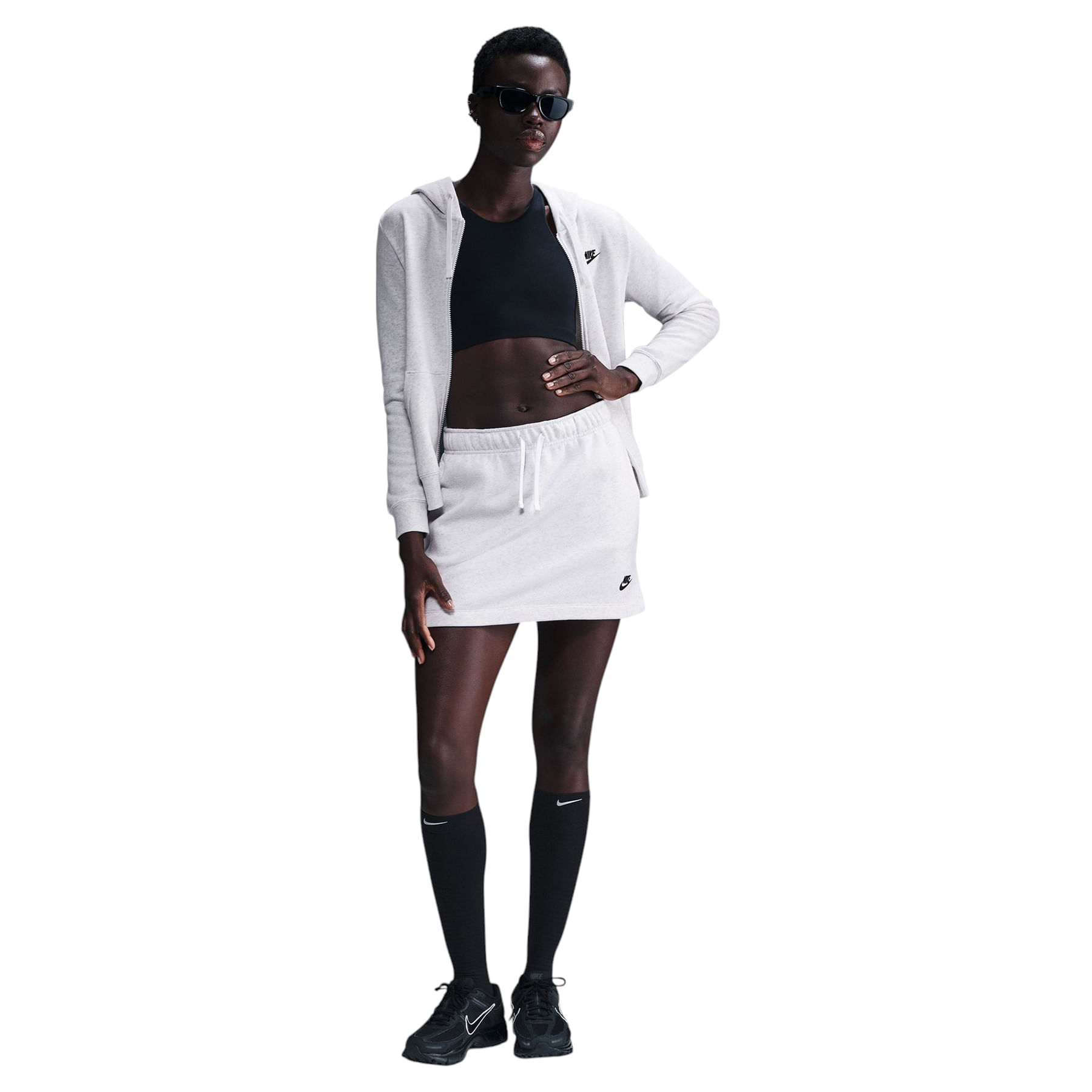 Nike-Sportswear-Club-Fleece-Skirt---Women-s-Birch-Heather---Black