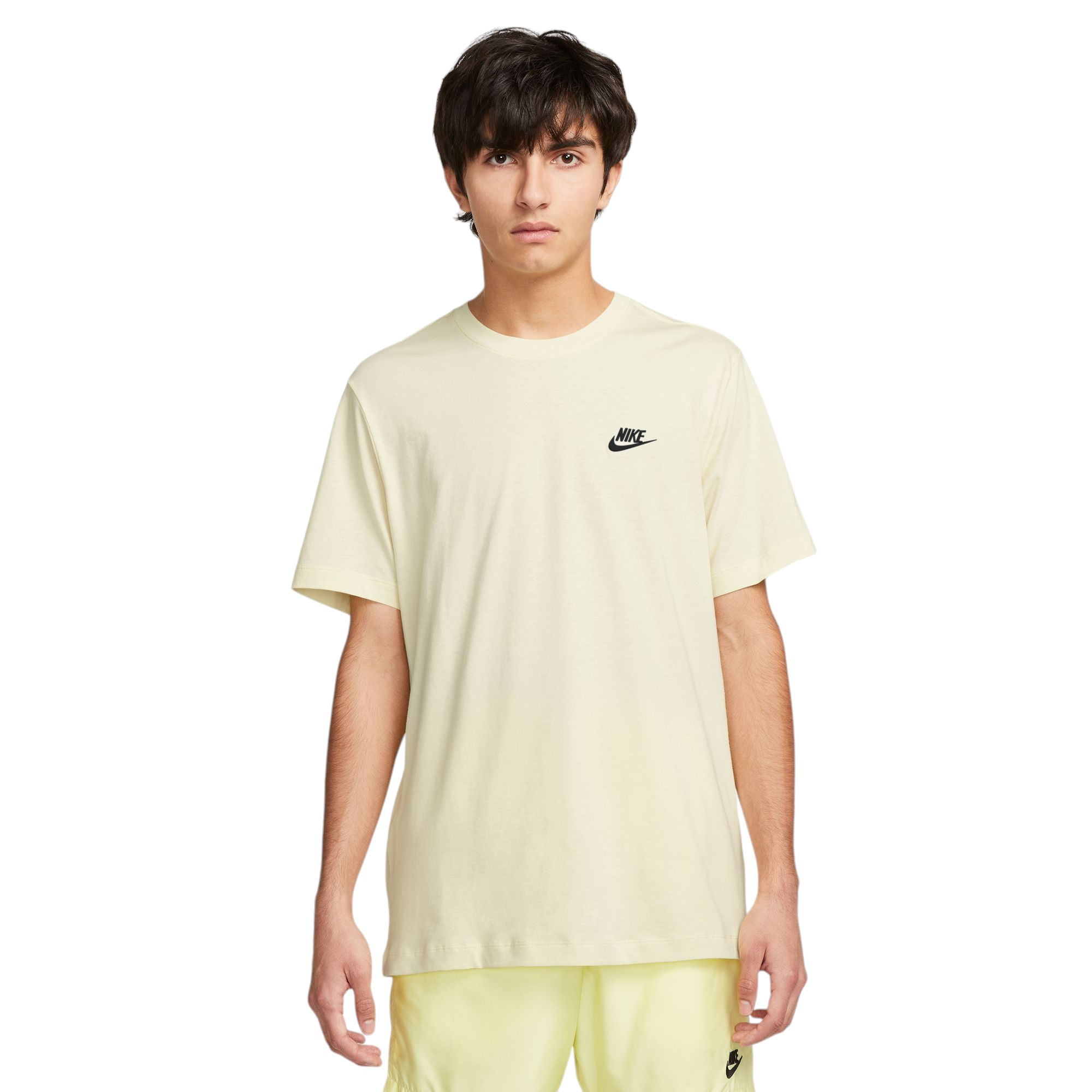 Nike-Sportswear-Club-T-Shirt---Men-s-Sail---Black