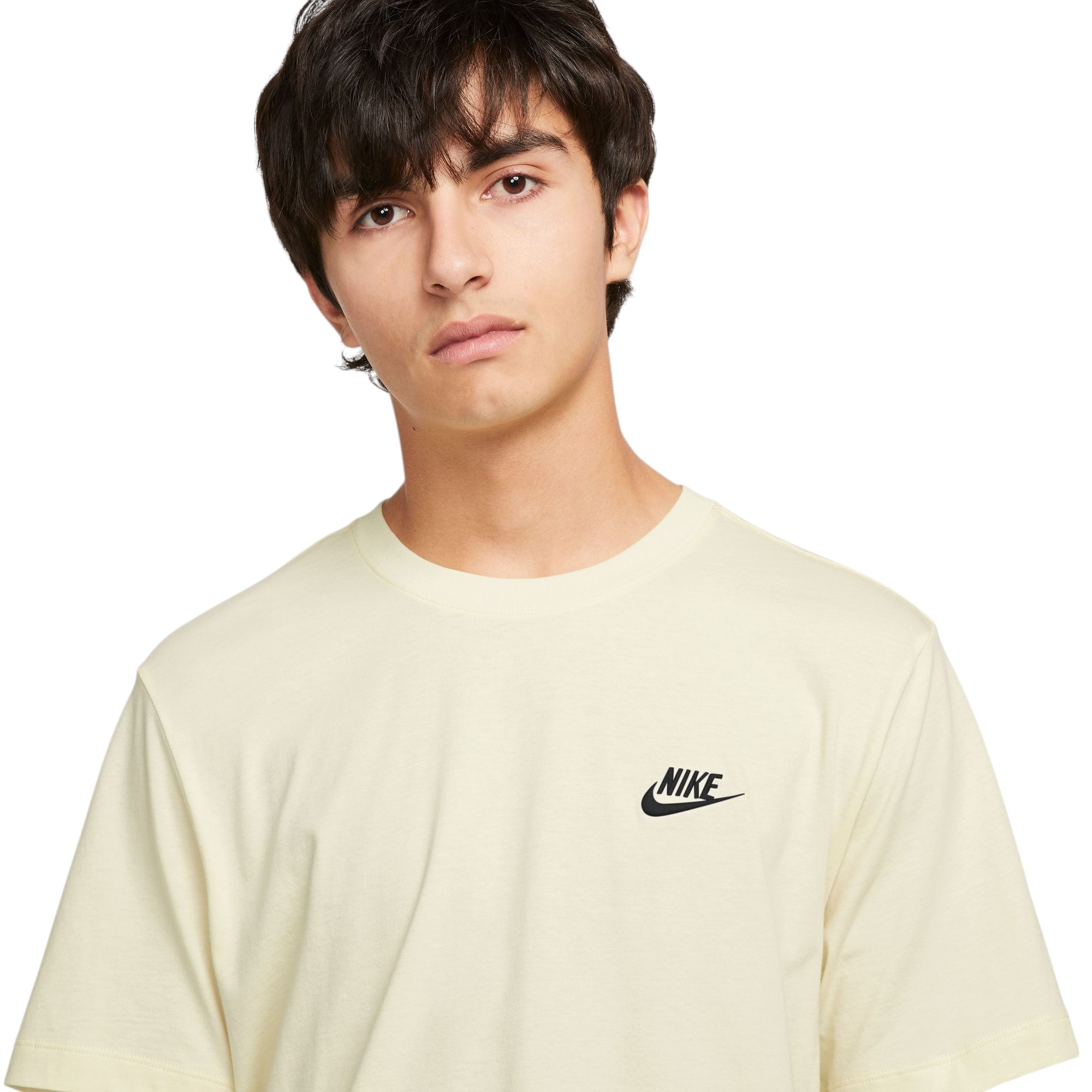 Nike-Sportswear-Club-T-Shirt---Men-s-Sail---Black