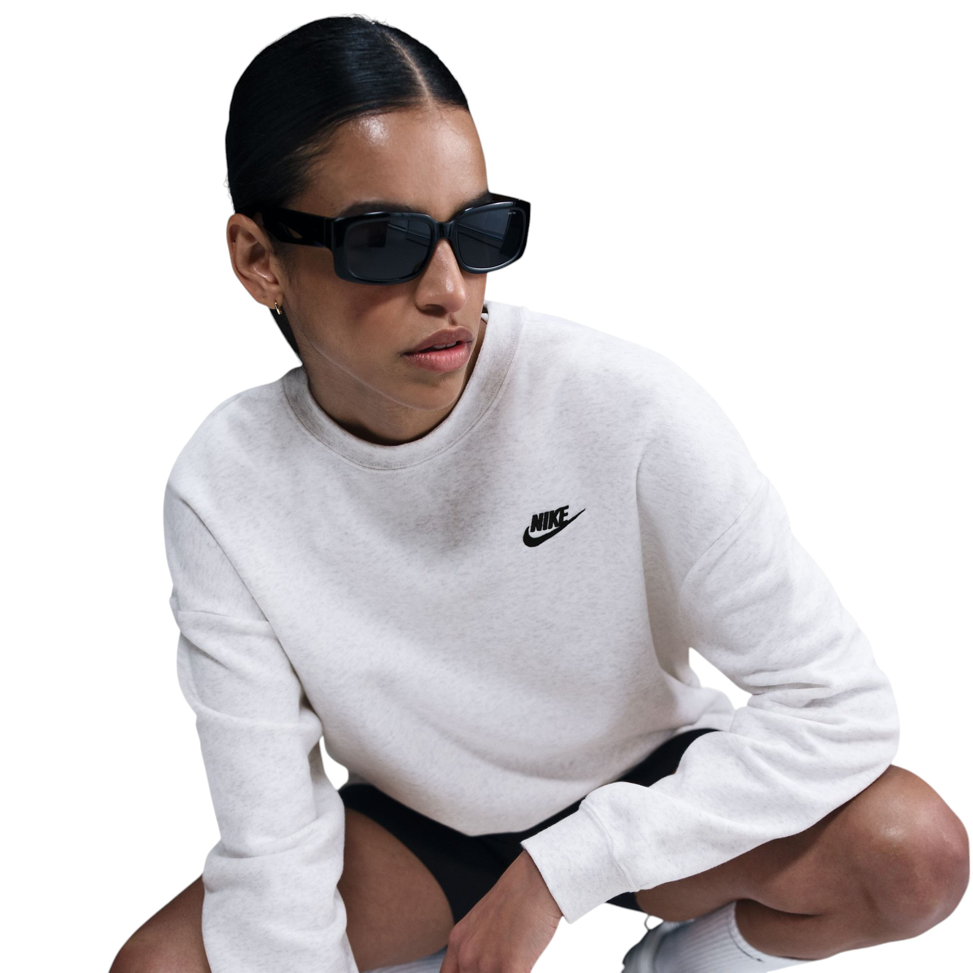 Nike-Sportswear-Club-Fleece-Loose-Crew-Neck-Sweatshirt---Women-s-Birch-Heather---Light-Orewood-Brown