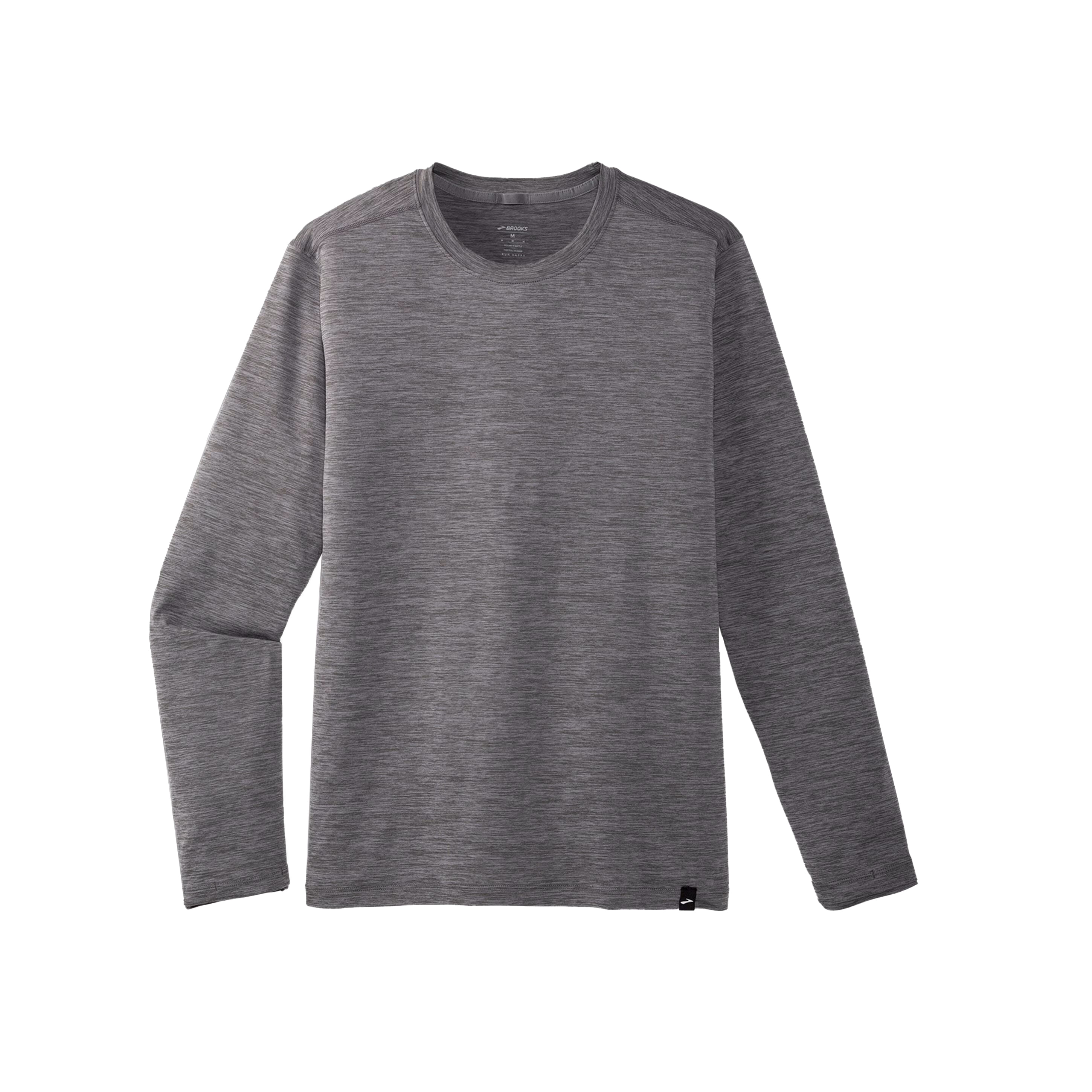 Brooks-Luxe-Long-Sleeve---Men-s-Heather-Charcoal