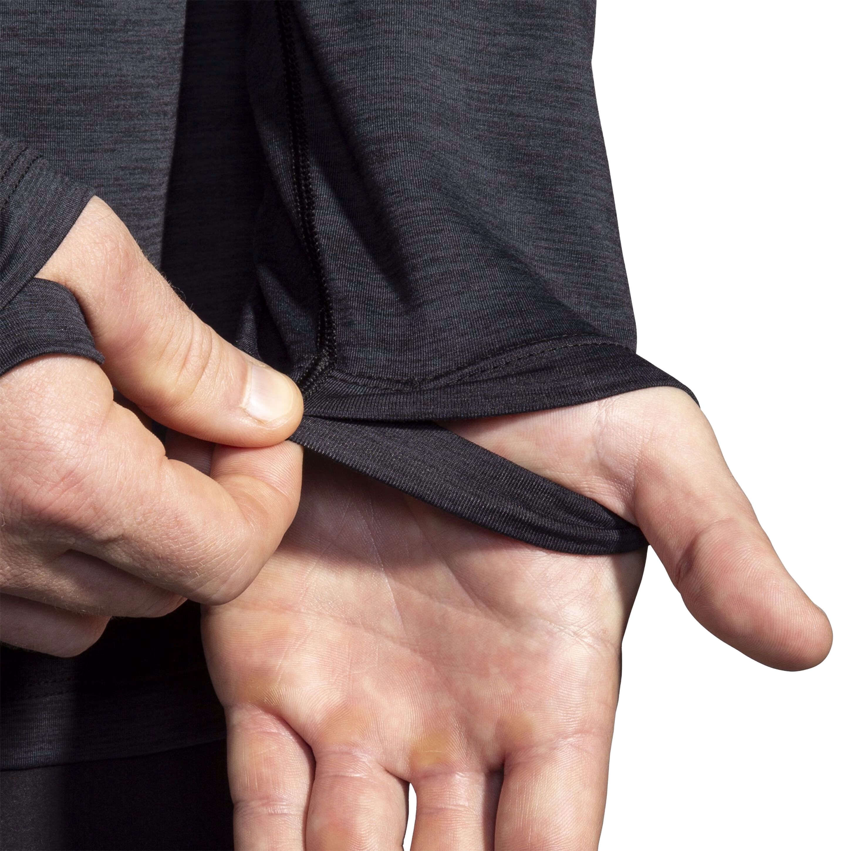 Brooks-Luxe-Long-Sleeve---Men-s-Heather-Deep-Black