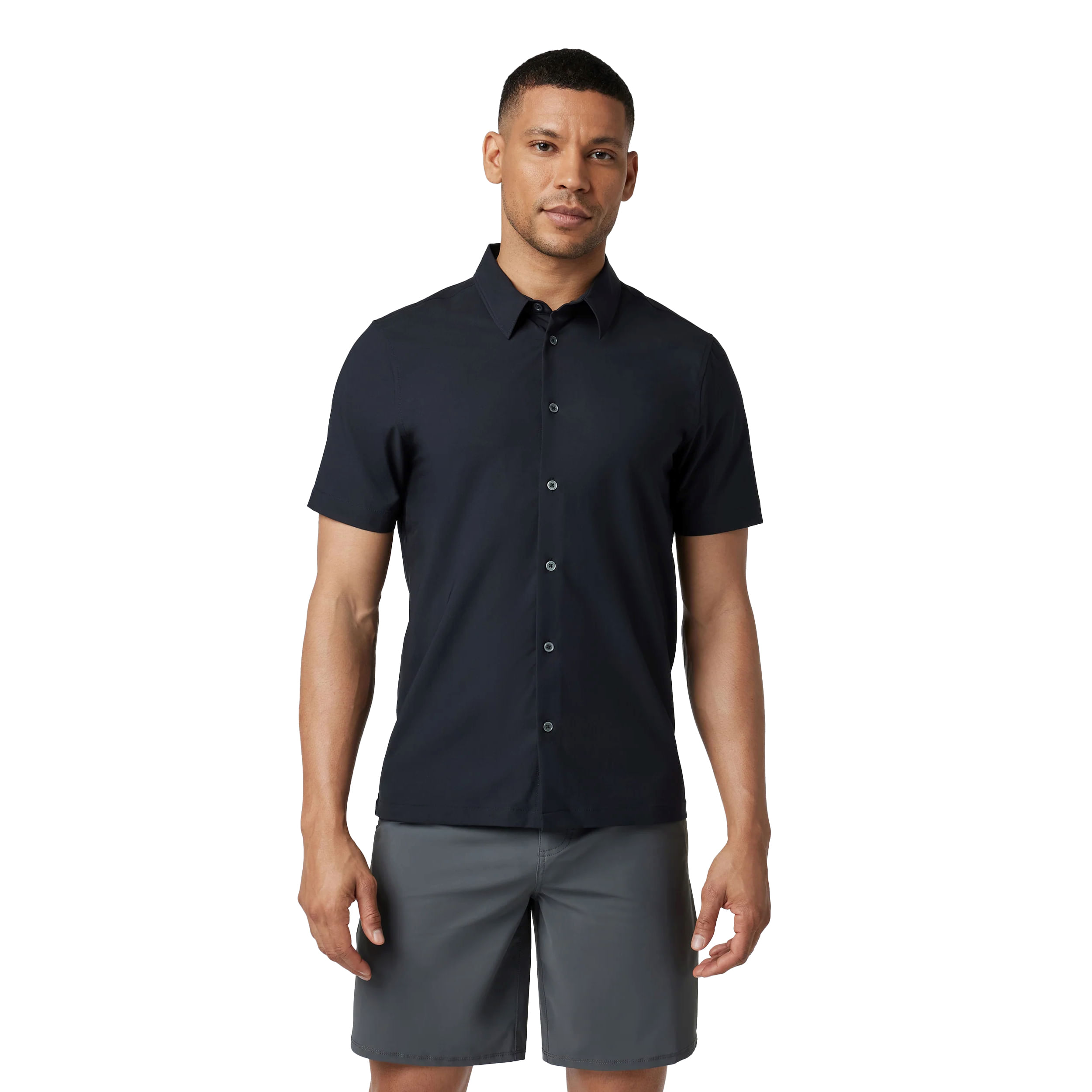 Vuori-Manhattan-Button-Down-Short-Sleeve-Shirt-Black