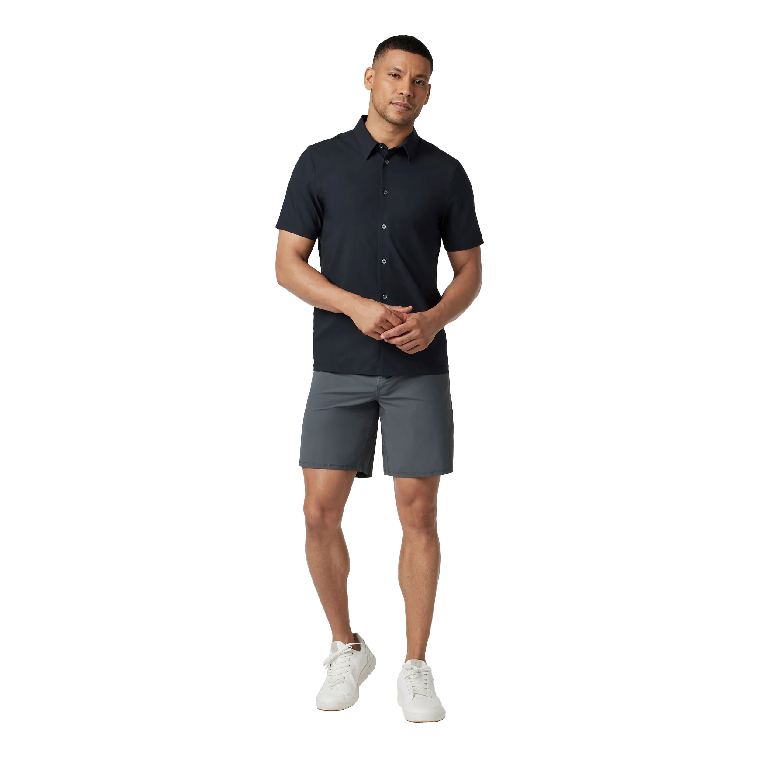 Vuori-Manhattan-Button-Down-Short-Sleeve-Shirt-Black