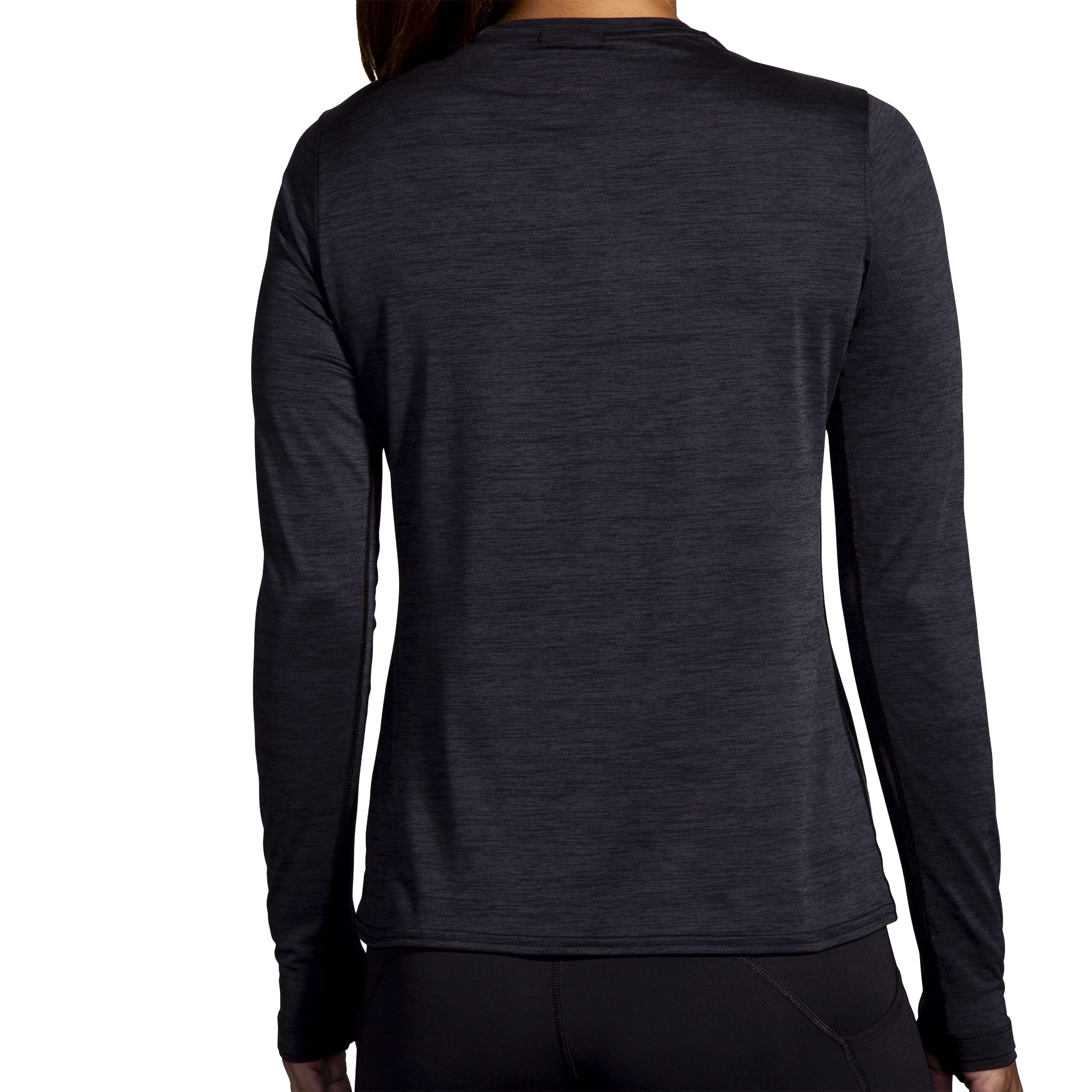 Brooks Luxe Long Sleeve - Women's - Heather Deep Black S