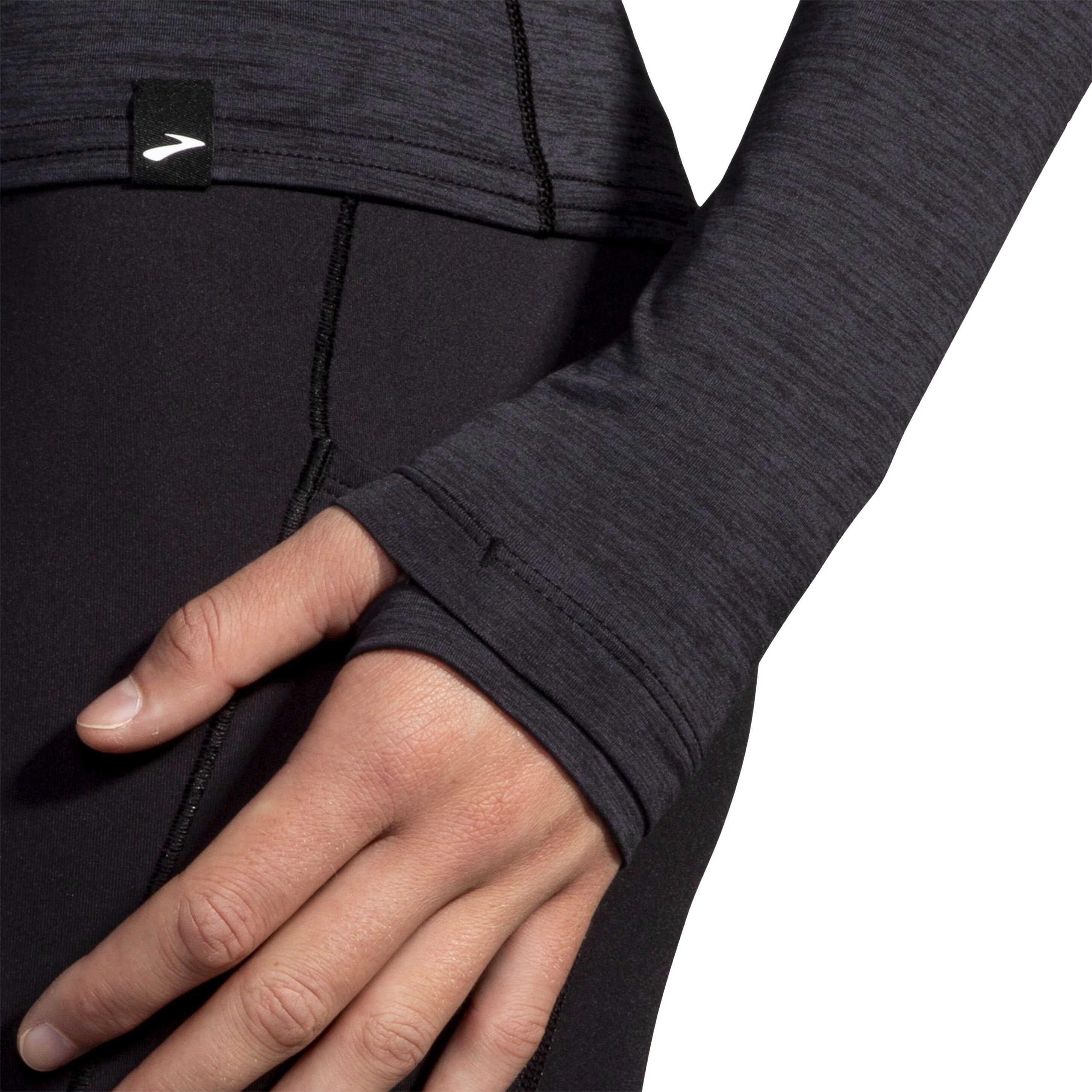 Brooks Luxe Long Sleeve - Women's - Heather Deep Black S