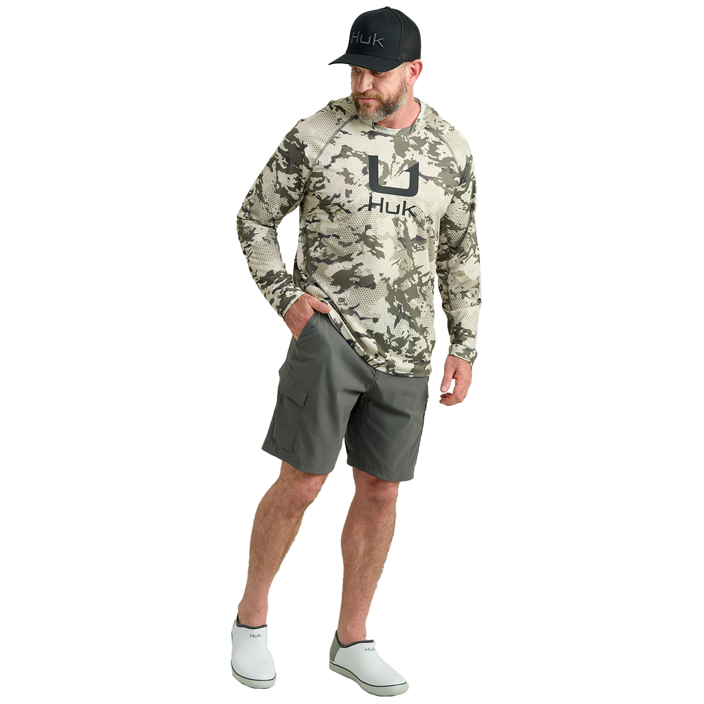 Huk Apex Vert Icon Performance Hoodie - Men's - Moss 2 M