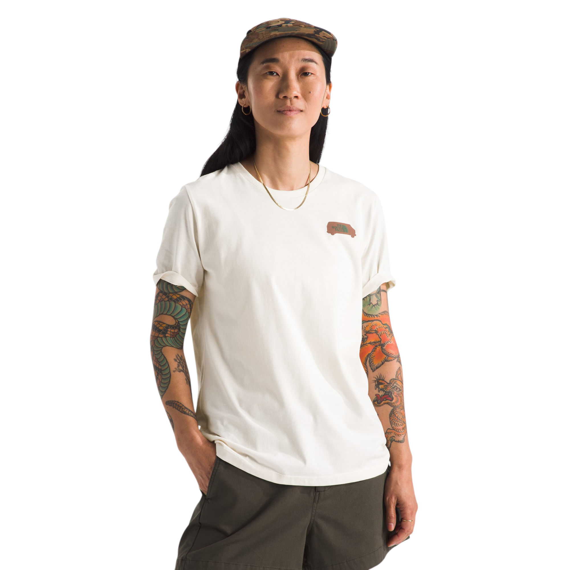 The-North-Face-Outdoor-Graphic-Short-Sleeve-Shirt---Women-s-White-Dune