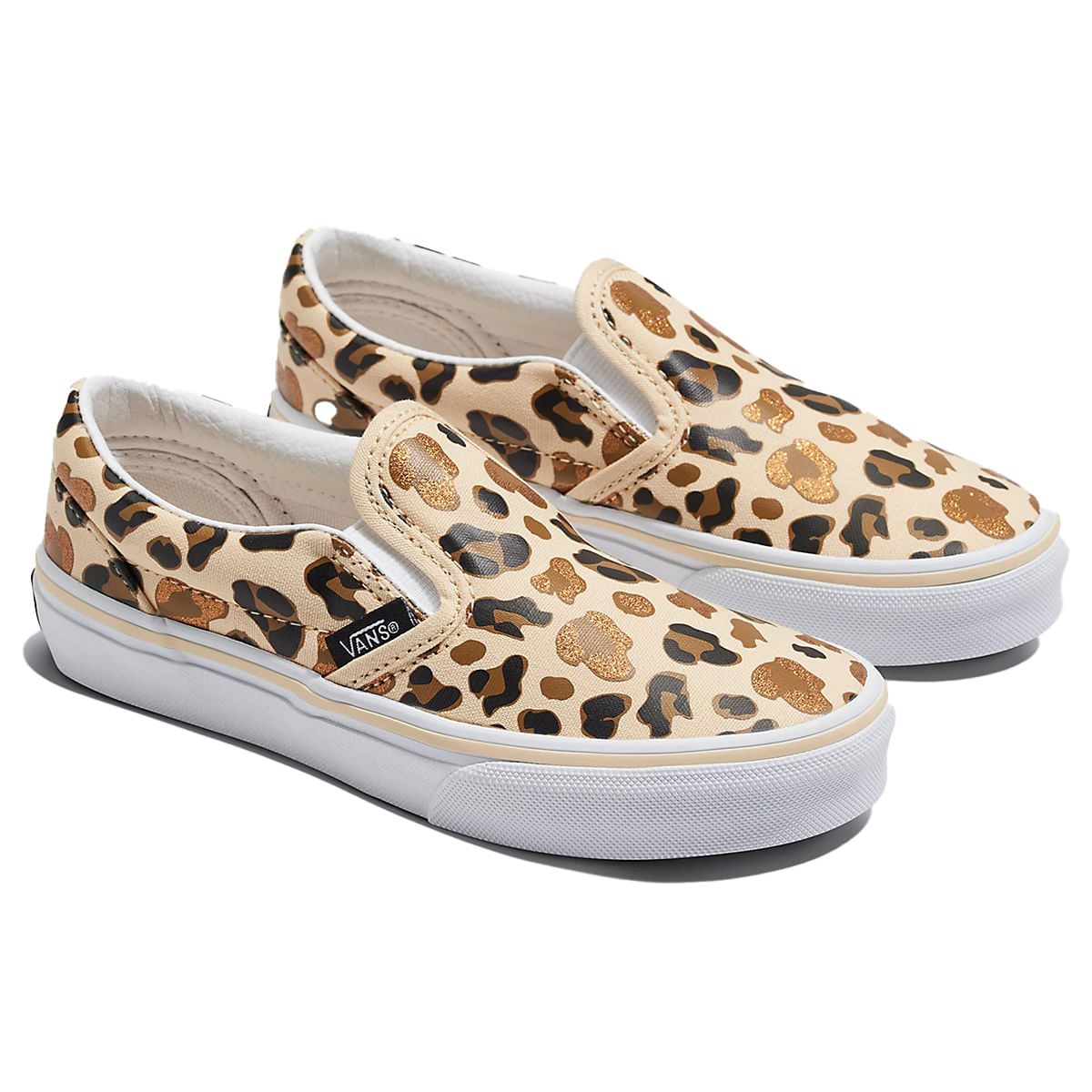 Vans-Classic-Slip-on-Shoe---Youth-Leopard-Glitter-Brown---True-White