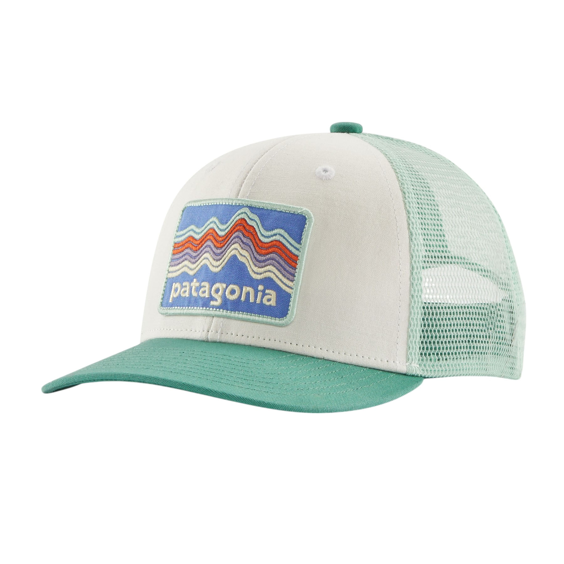 Patagonia-Trucker-Hat---Youth-Ridge-Rise-Stripe--Heartleaf-Green