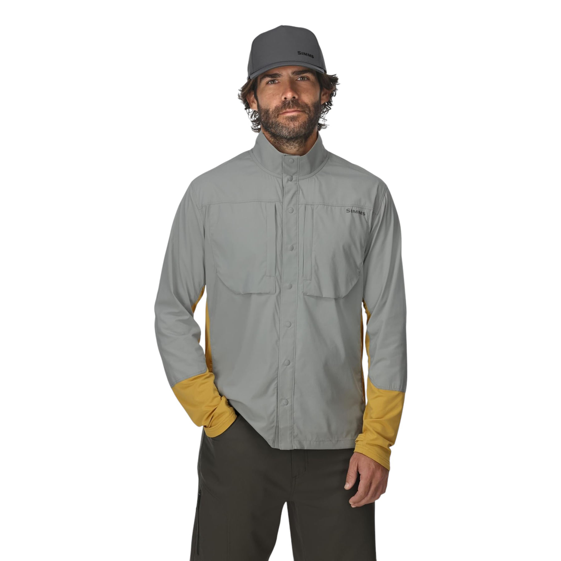 Simms-Latitude-Bicomp-T-Shirt---Men-s-Cinder---Baltic-Amber