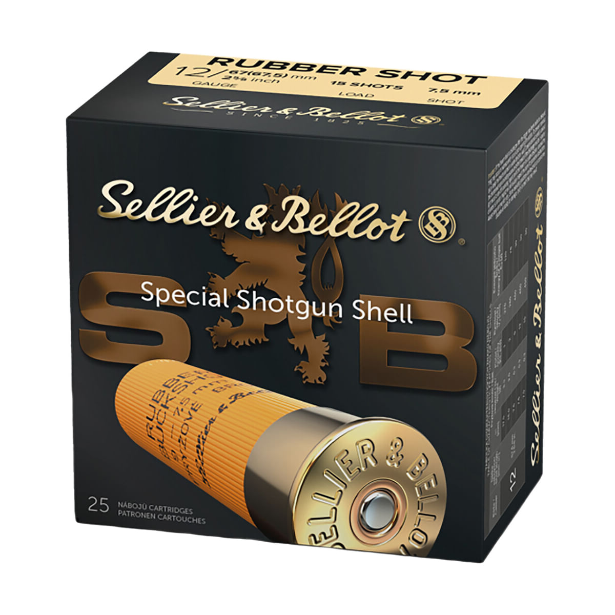 Sellier---Bellot-12-Gauge-Rubber-Buckshot-2.75-Inch-Ammunition-25-Rounds-RUBBER-BUCKSHOT