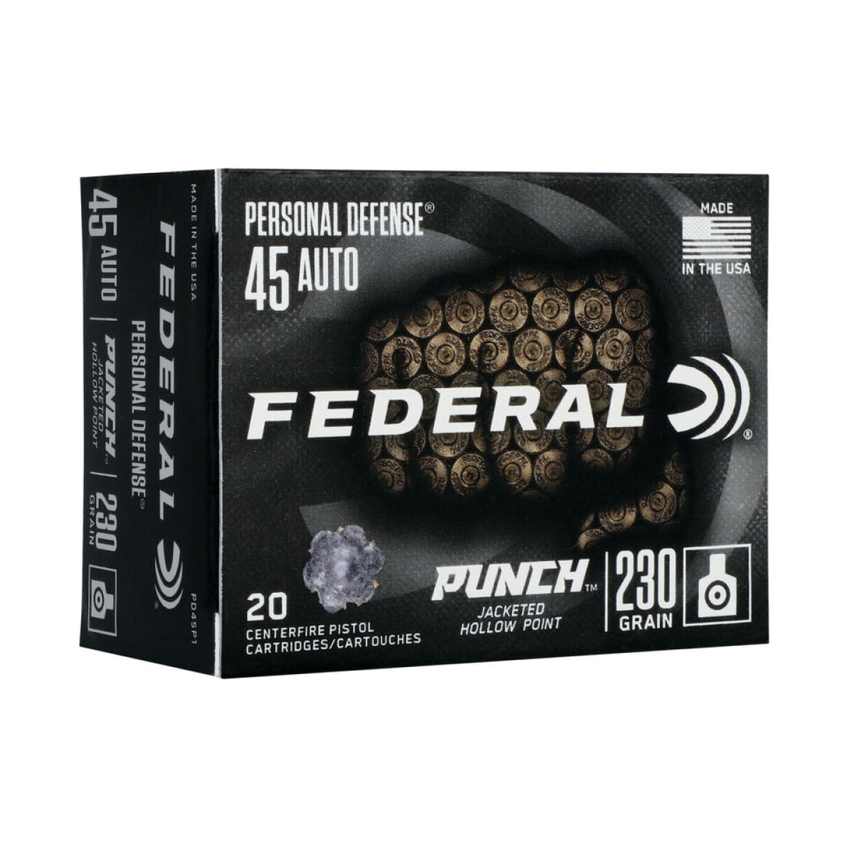 Federal-Personal-Defense-Punch-45-ACP-230-Grain-JHP-Ammunition-20-Rounds-230GR-JHP