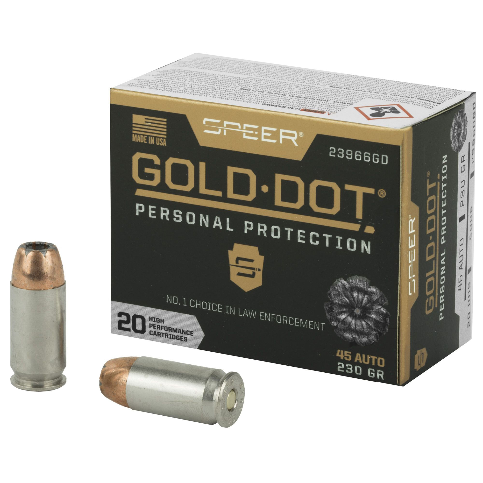 Speer-Gold-Dot--Personal-Protect-45-ACP-230-Grain-GDHP-Ammunition-20-Rounds-230GR-GDHP
