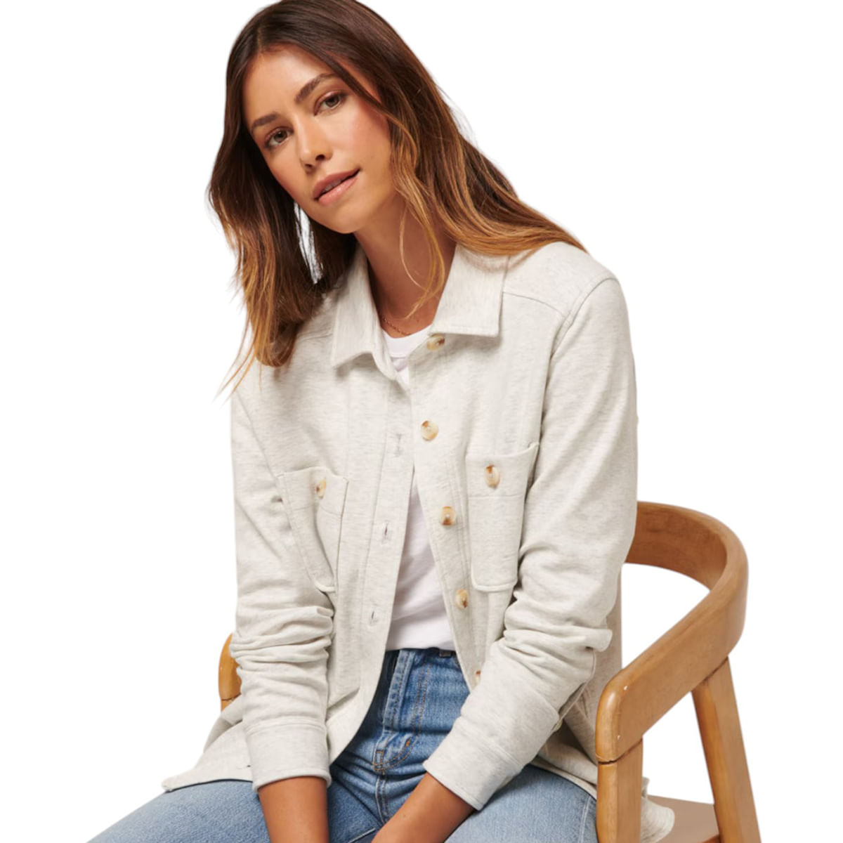 TravisMathew-Cloud-Fleece-Shacket---Women-s-Heather-Light-Grey