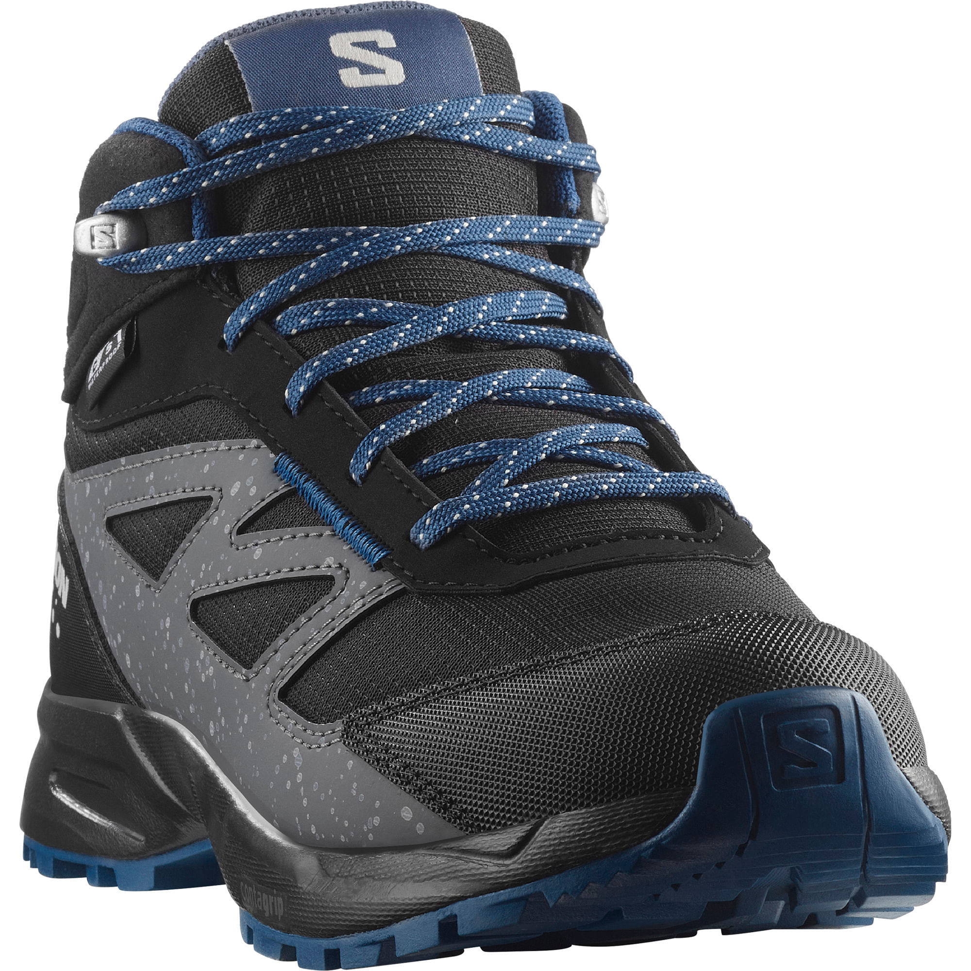 Salomon-Outway-Mid-ClimaSalomon-Waterproof-Shoe---Kids--Black-----Dark-Blue-----Turbulence