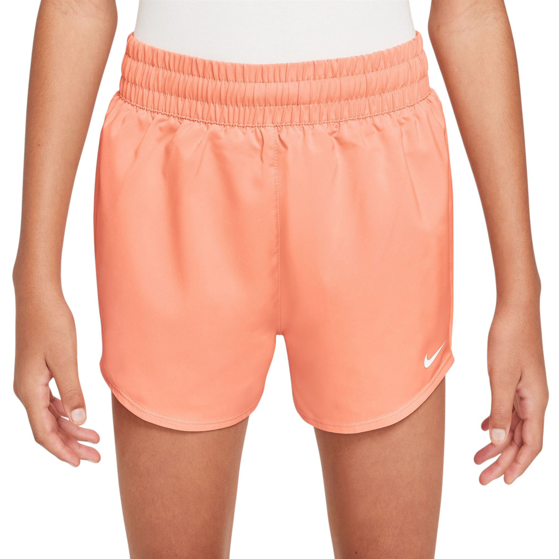 Nike-One-Dri-FIT-High-Waisted-Woven-Training-Shorts---Girls--Apricot-Agate---White