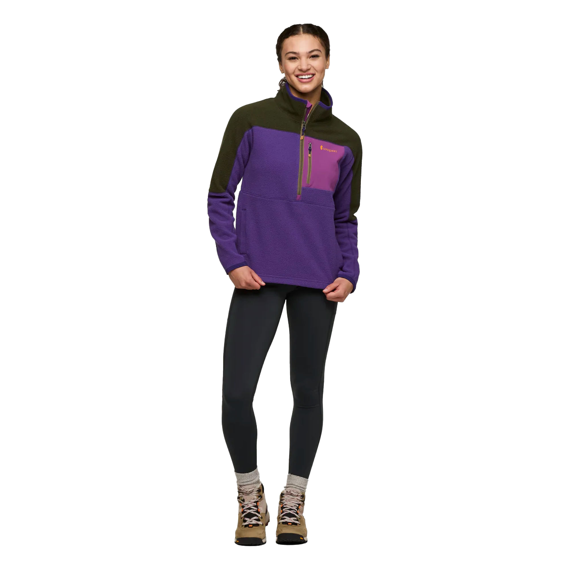 Cotopaxi-Abrazo-Half-Zip-Fleece-Pullover---Women-s-Woods-and-Black-Violet