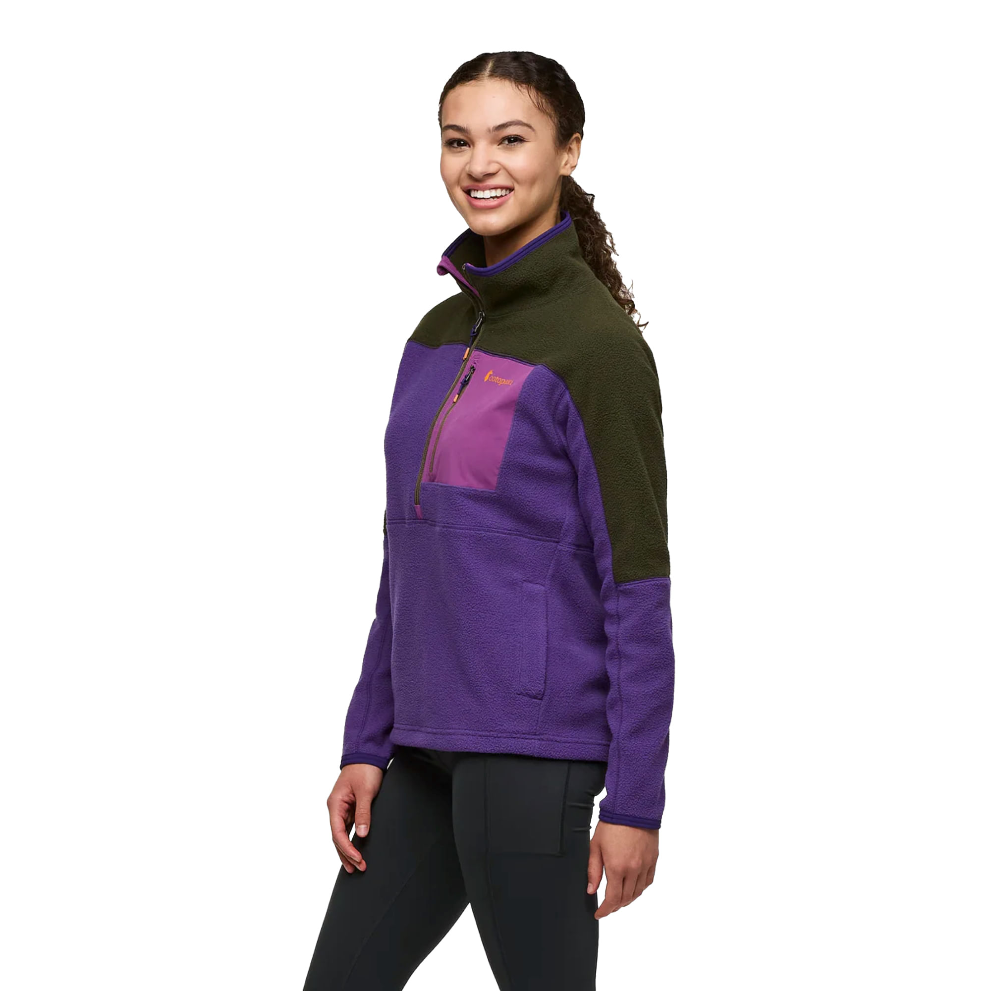 Cotopaxi-Abrazo-Half-Zip-Fleece-Pullover---Women-s-Woods-and-Black-Violet