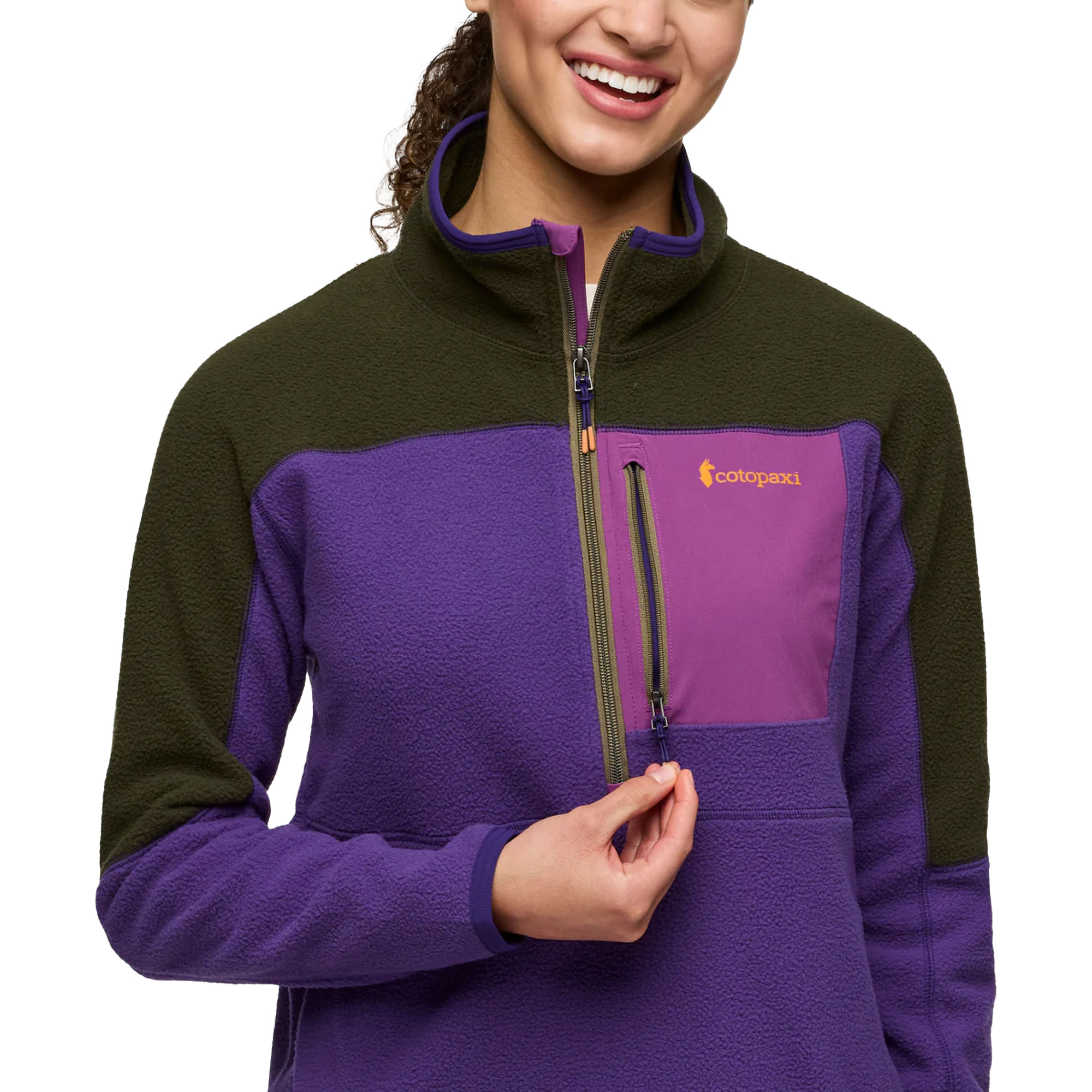 Cotopaxi-Abrazo-Half-Zip-Fleece-Pullover---Women-s-Woods-and-Black-Violet