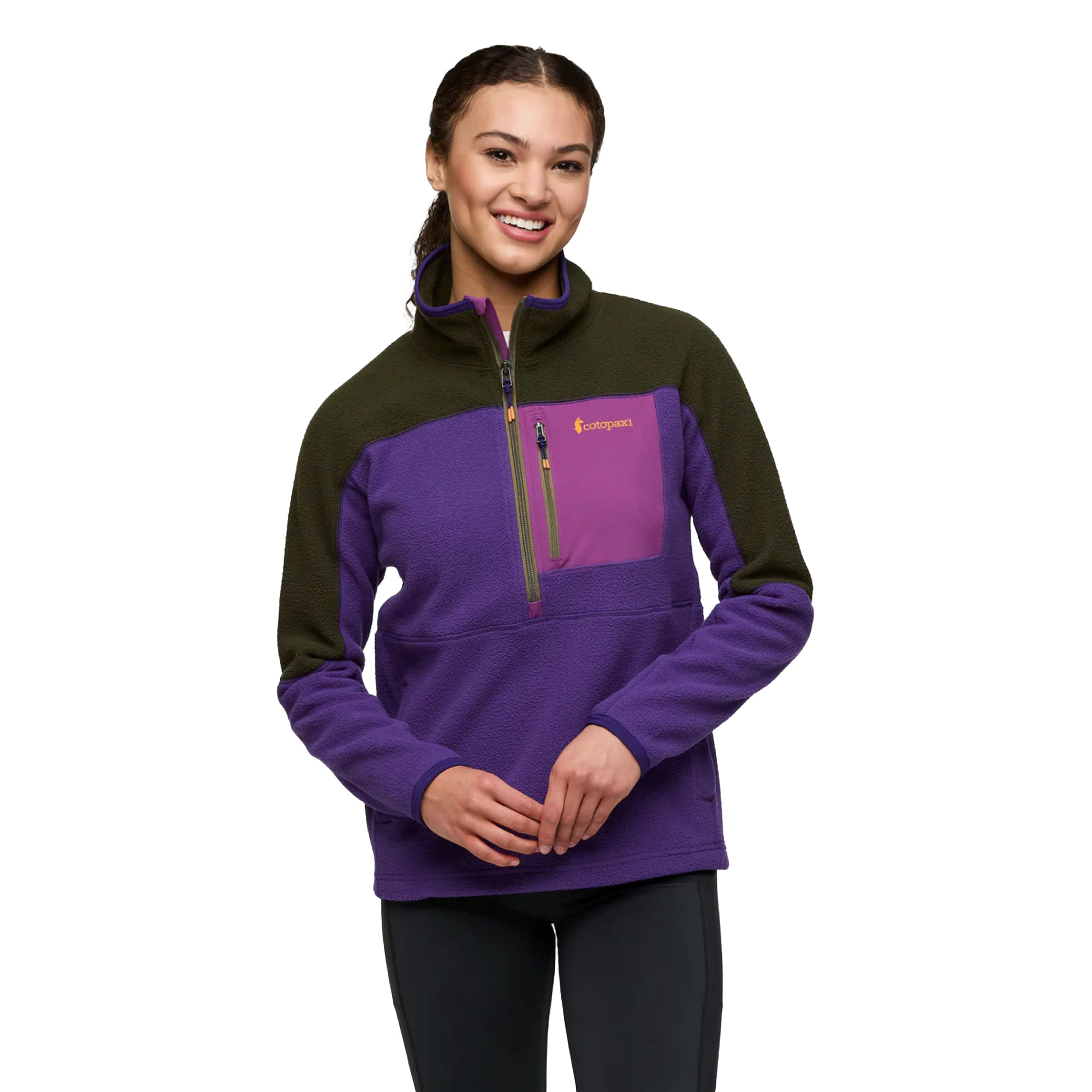 Cotopaxi-Abrazo-Half-Zip-Fleece-Pullover---Women-s-Woods-and-Black-Violet