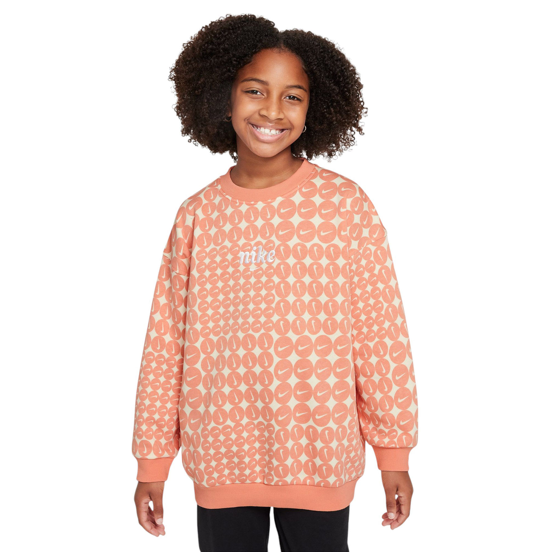 Nike Sportswear Club Fleece Oversized Crew-Neck Sweatshirt - Girls
