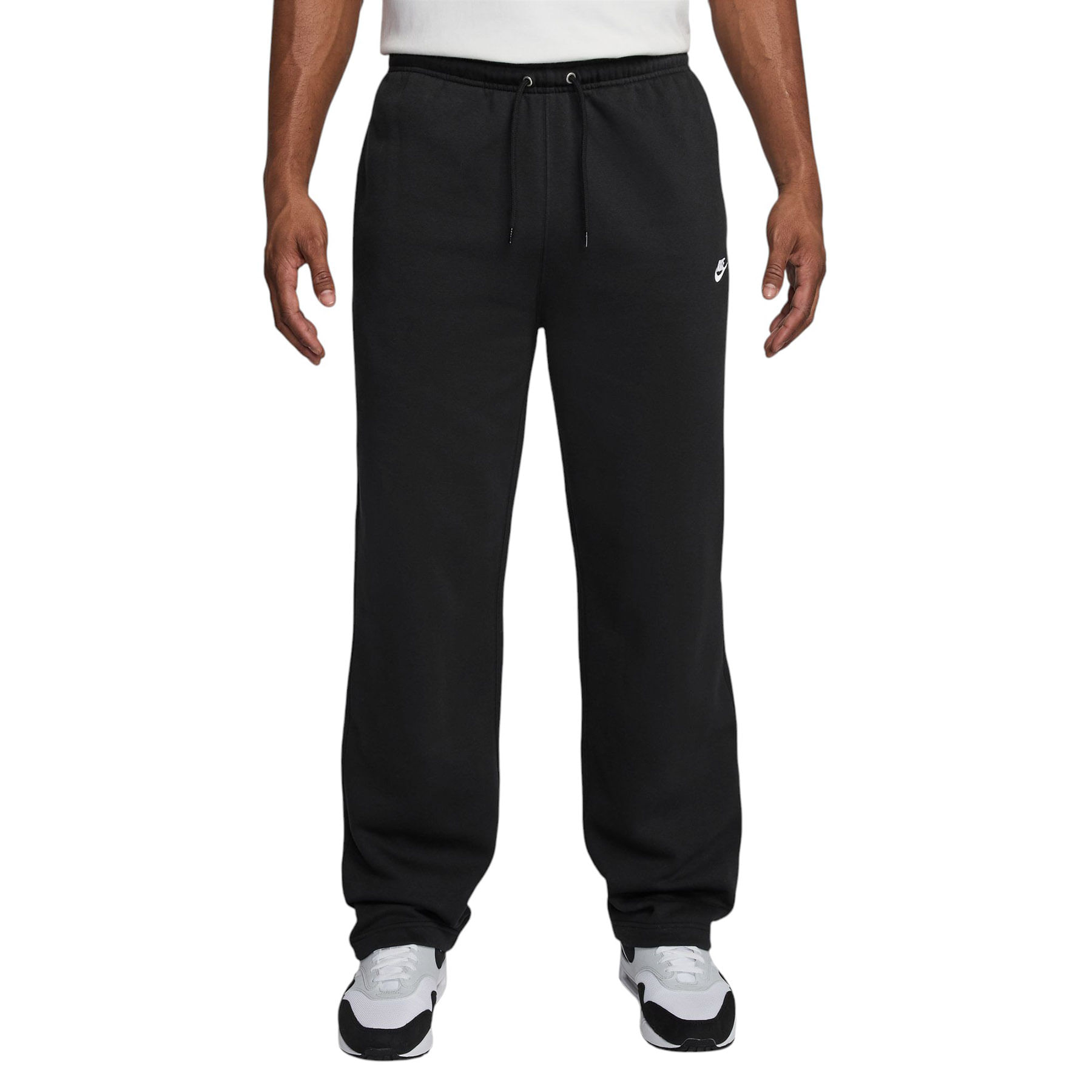 Nike-Open-Hem-Brushed-Fleece-Pants---Men-s-Black---Black---White