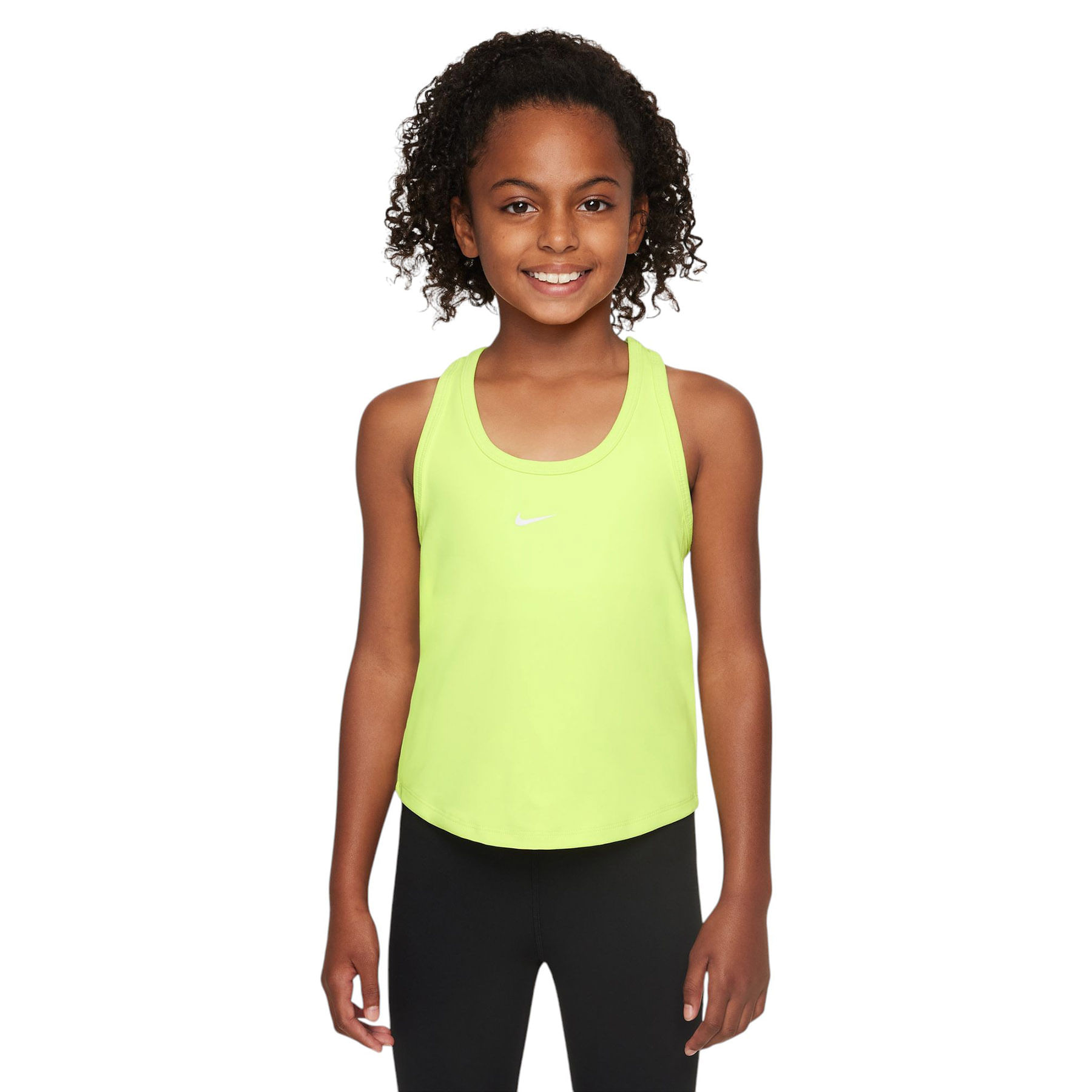 Nike-One-Fitted-Big-Kids--Dri-Fit-Tank-Light-Lemon-Twist---White