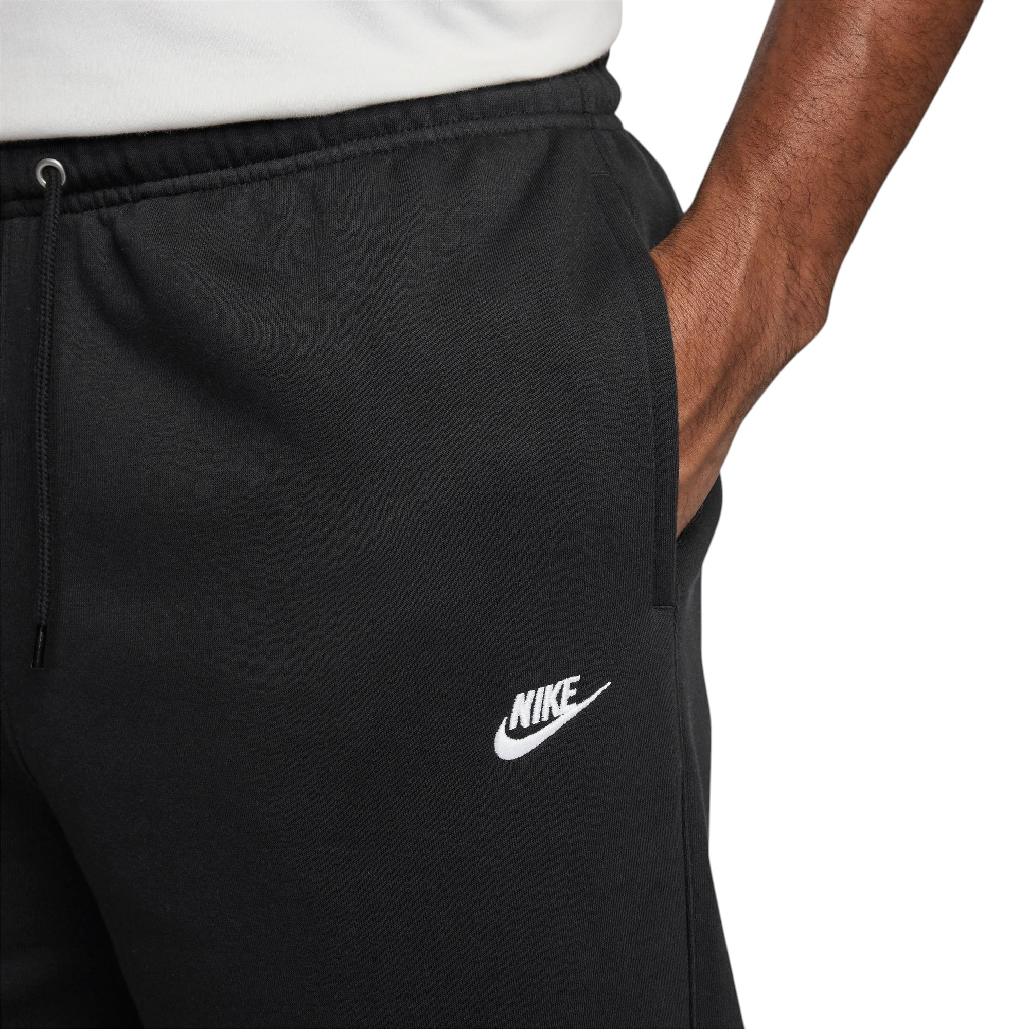Nike-Open-Hem-Brushed-Fleece-Pants---Men-s-Black---Black---White