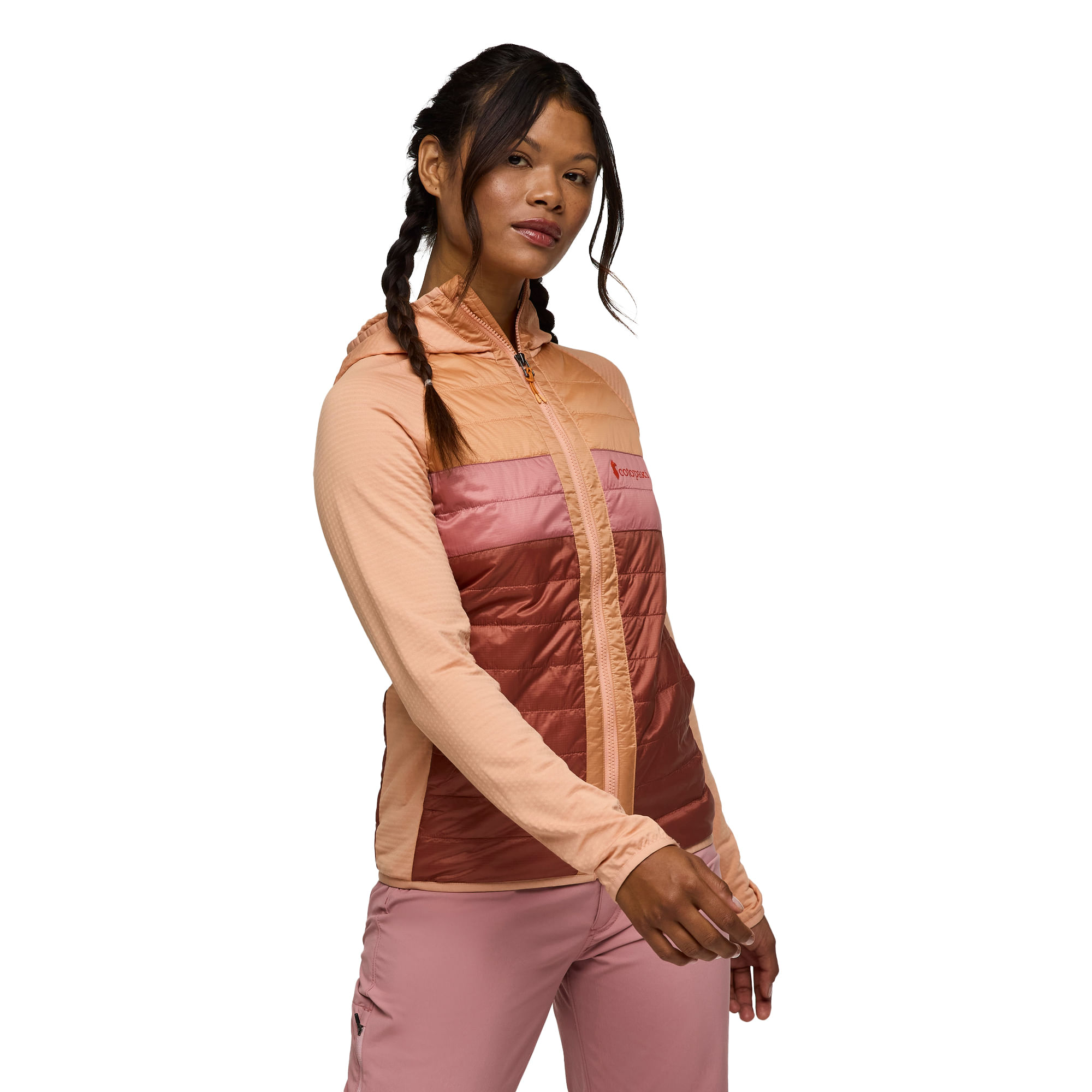Cotopaxi-Capa-Hybrid-Insulated-Hooded-Jacket---Women-s-Apricot---Faded-Brick