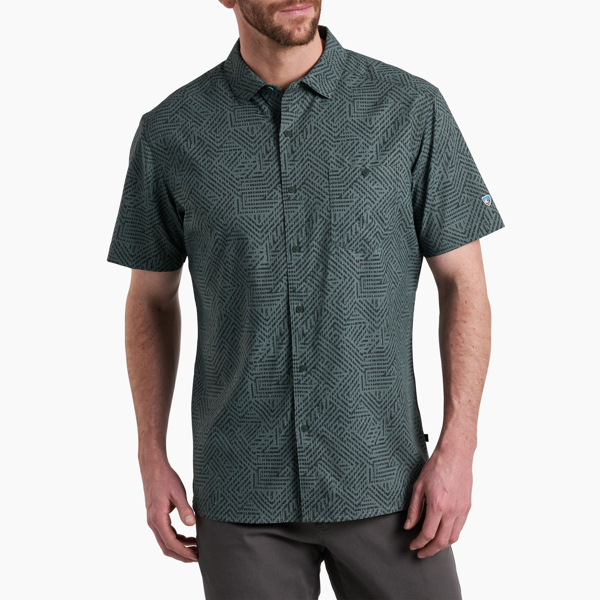 KUHL-Persuadr-Short-Sleeve-Shirt---Men-s-Green-Onyx