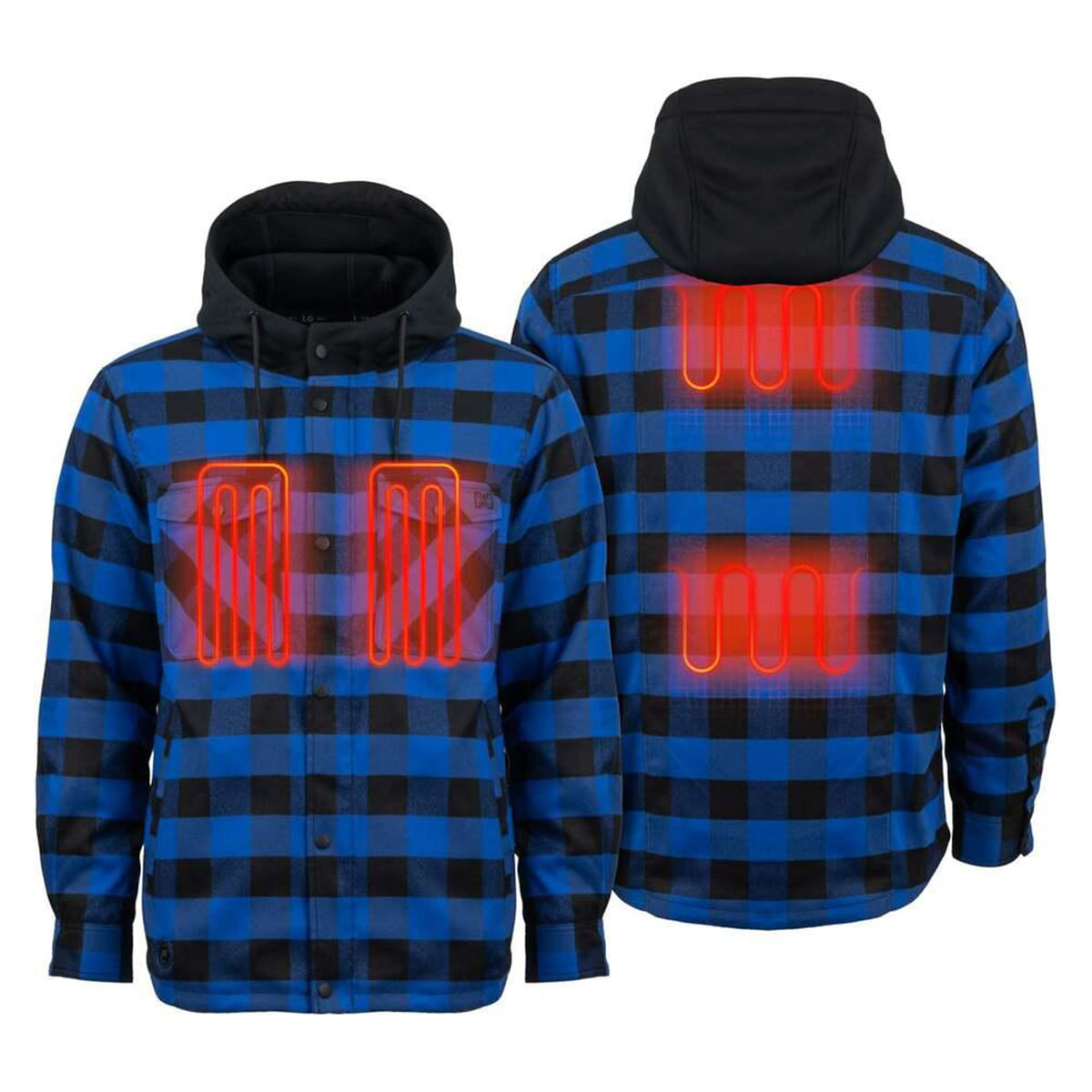 Mobile-Warming-Flannel-Heated-Hoodie-Jacket---Men-s-Black---Blue