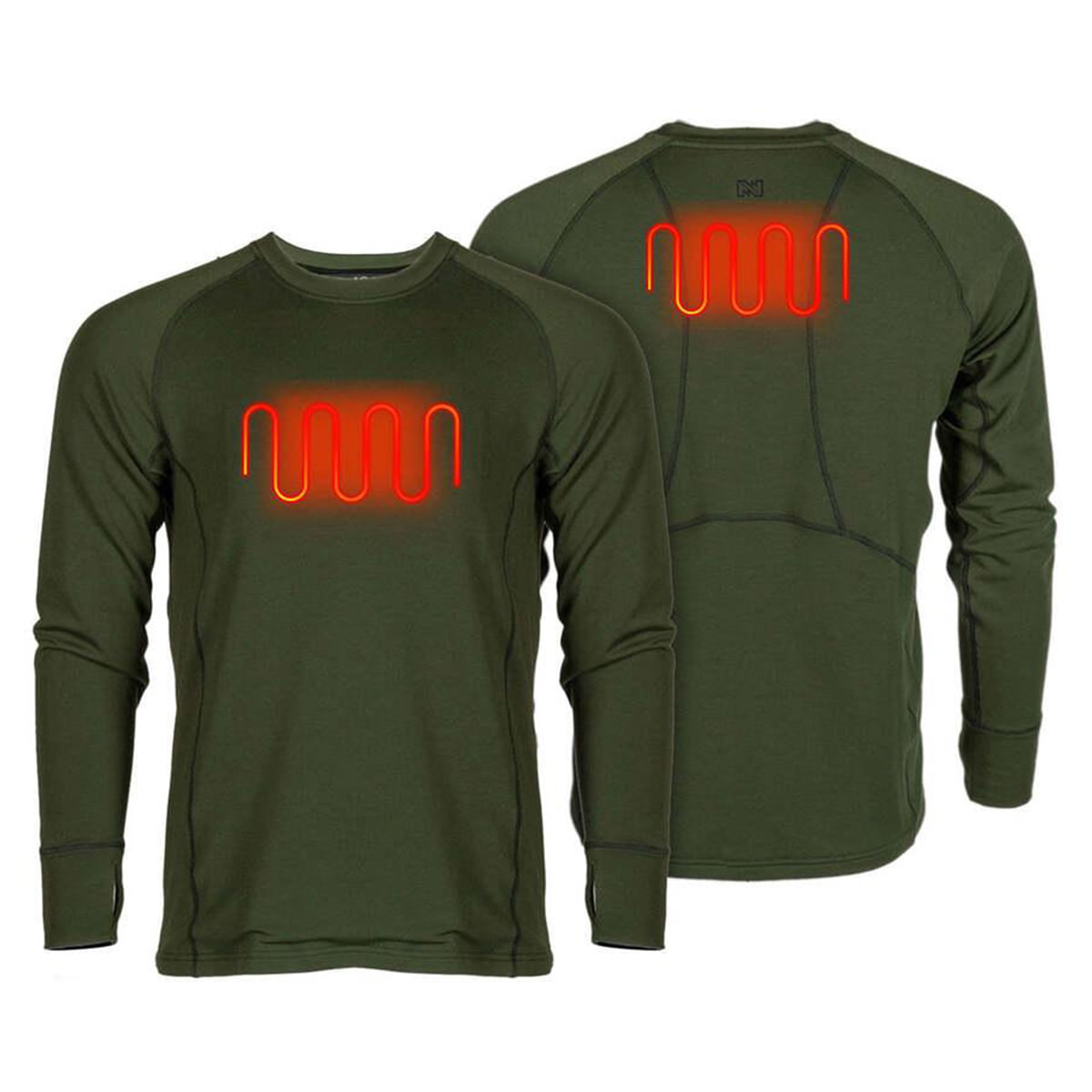 Mobile-Warming-BaseLite-Heated-Baselayer-Shirt---Men-s-Army-Green