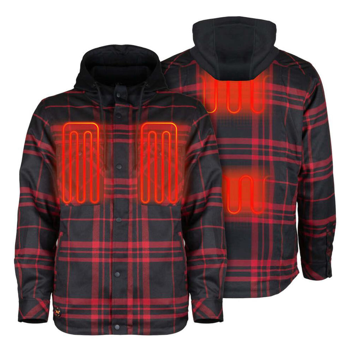 Mobile-Warming-Flannel-Heated-Hoodie-Jacket---Men-s-Black---Red